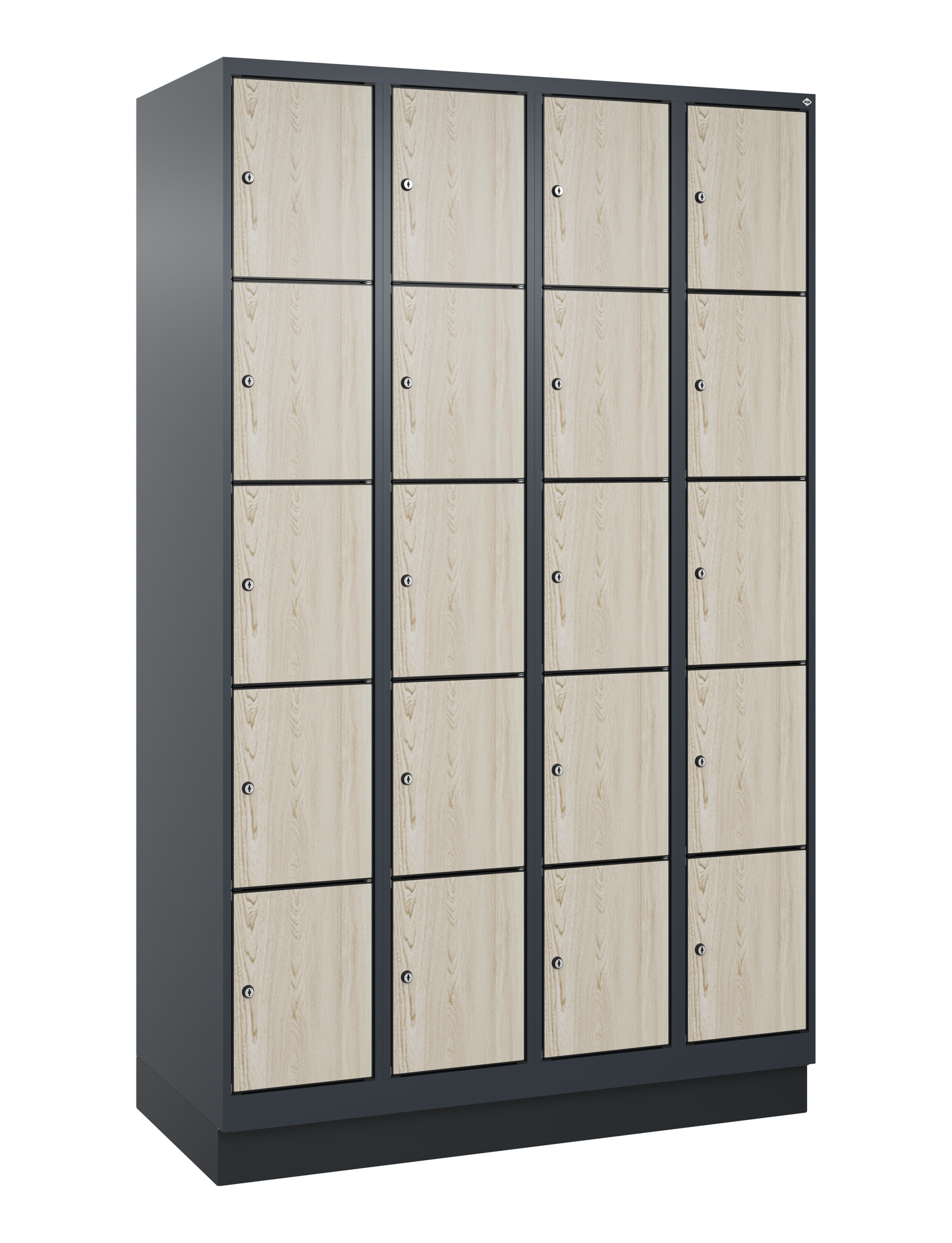 C+P Schlie�fachschrank Evolo PLUS, Sockel, 20 F�cher, 1950x1200x500mm