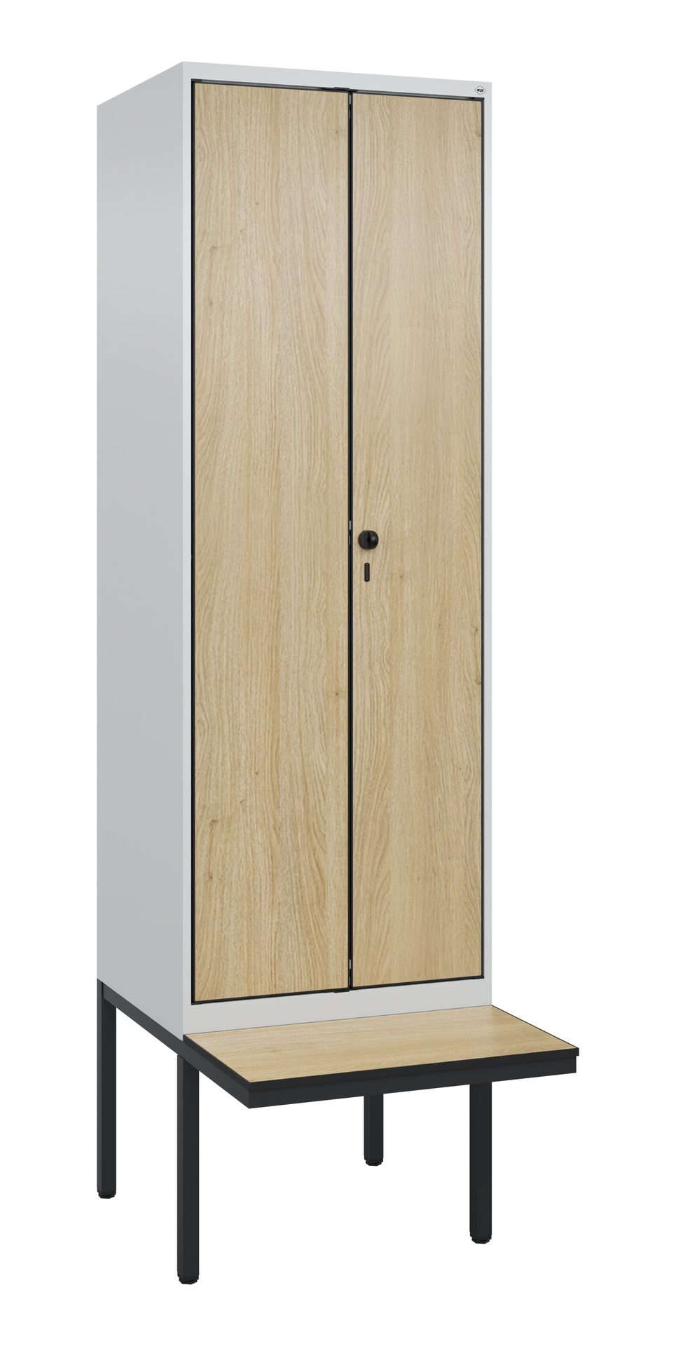 C+P PSA Schwarz-Wei�-Spind Evolo PLUS, Bank, 2 Abteile, 2120x600x815mm C+P PSA Schwarz-Wei�-Spind Evolo PLUS, Bank, 2 Abteile, 2120x600x815mm