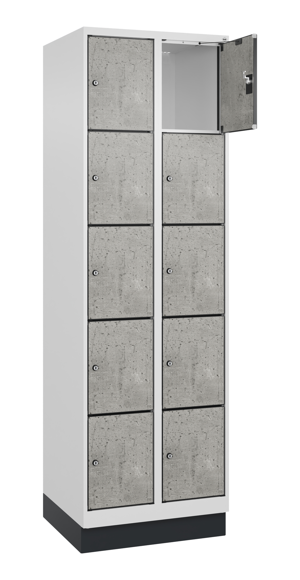 C+P Schlie�fachschrank Evolo PLUS, Sockel, 10 F�cher, 1950x600x500mm