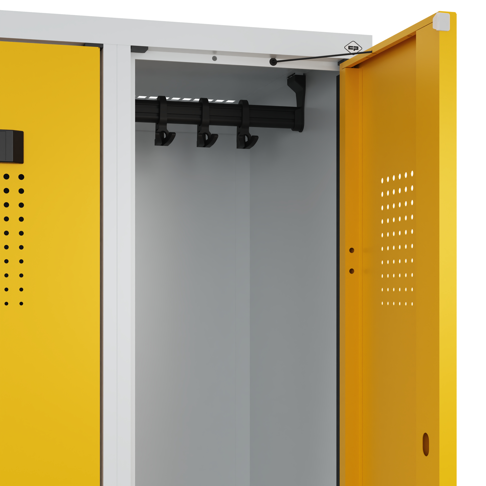 C+P Doppelstöckiger Spind Evolo PLUS, 2 Fächer, 2120x300x815mm