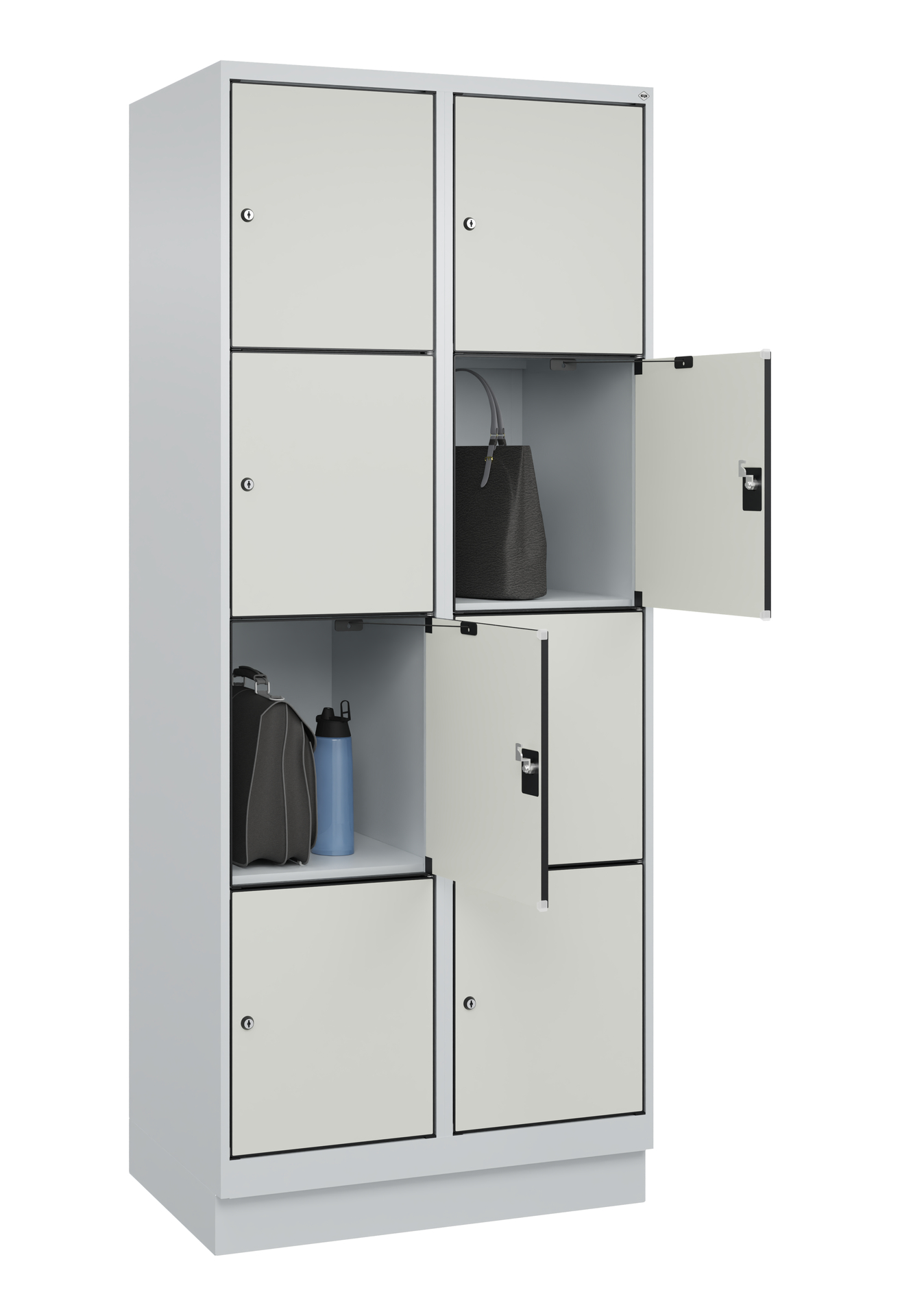C+P Schlie�fachschrank Evolo PLUS, Sockel, 8 F�cher, 1950x800x500mm