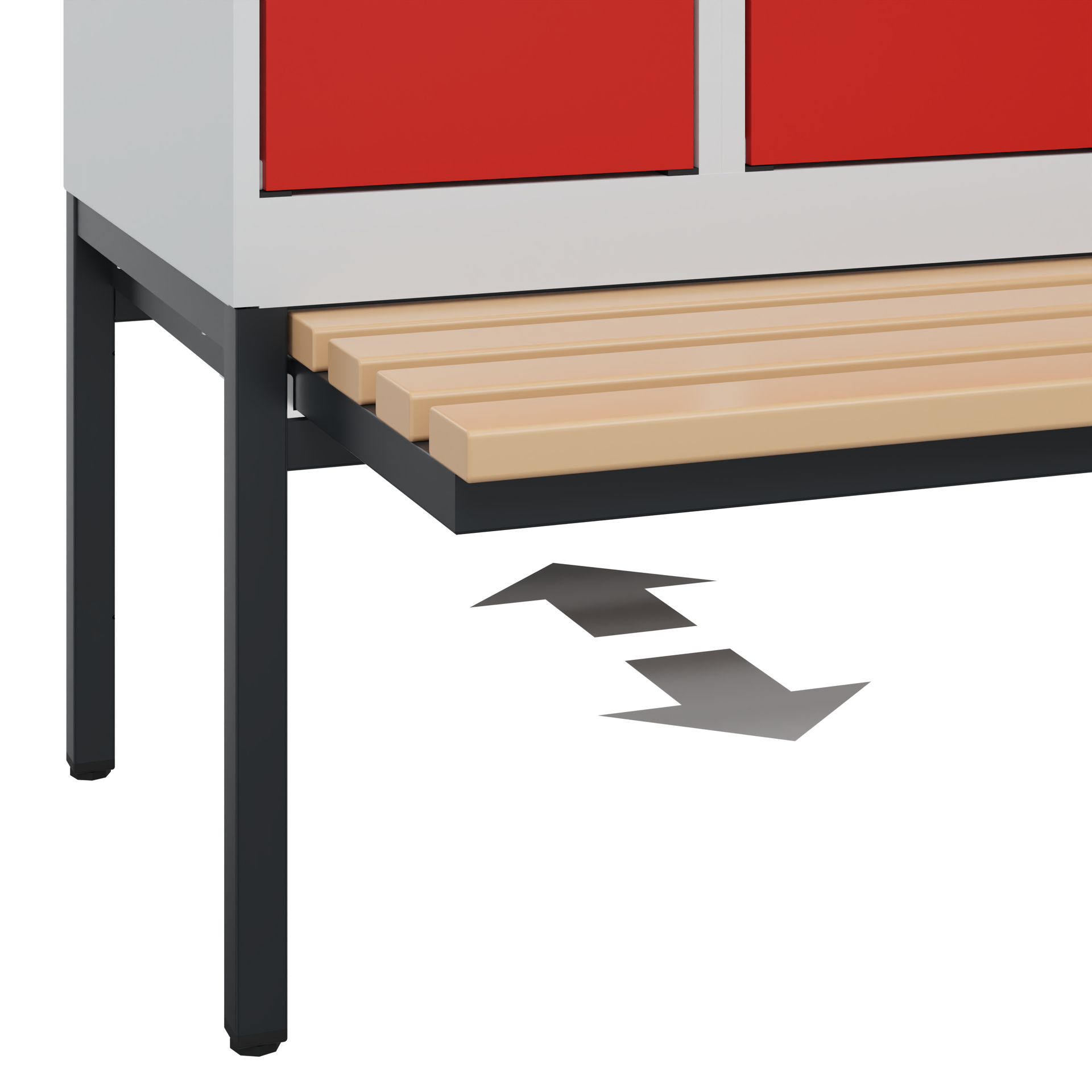 C+P Spind Evolo PLUS, Bank, 2 Abteil, 2120x600x815mm