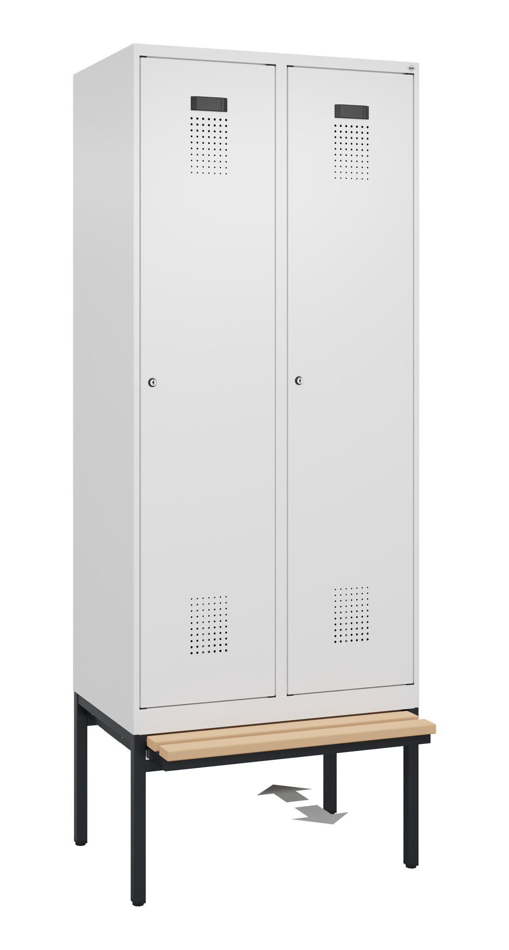 C+P Spind Evolo PLUS, Bank, 2 Abteile, 2120x800x815mm