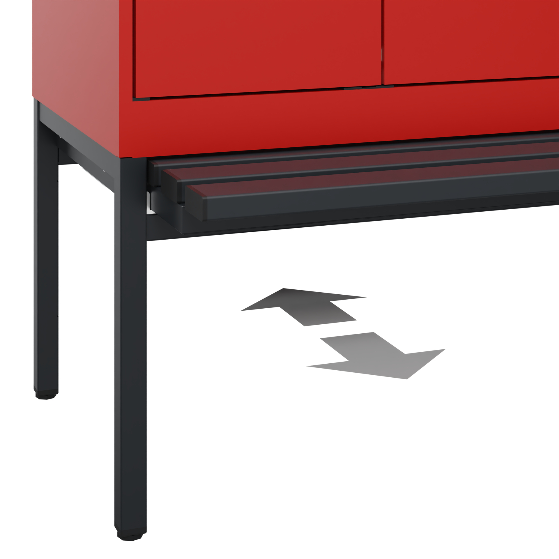 C+P Schwarz-Weiß-Spind Evolo PLUS, Bank, 2 Abteile, 2120x600x815mm