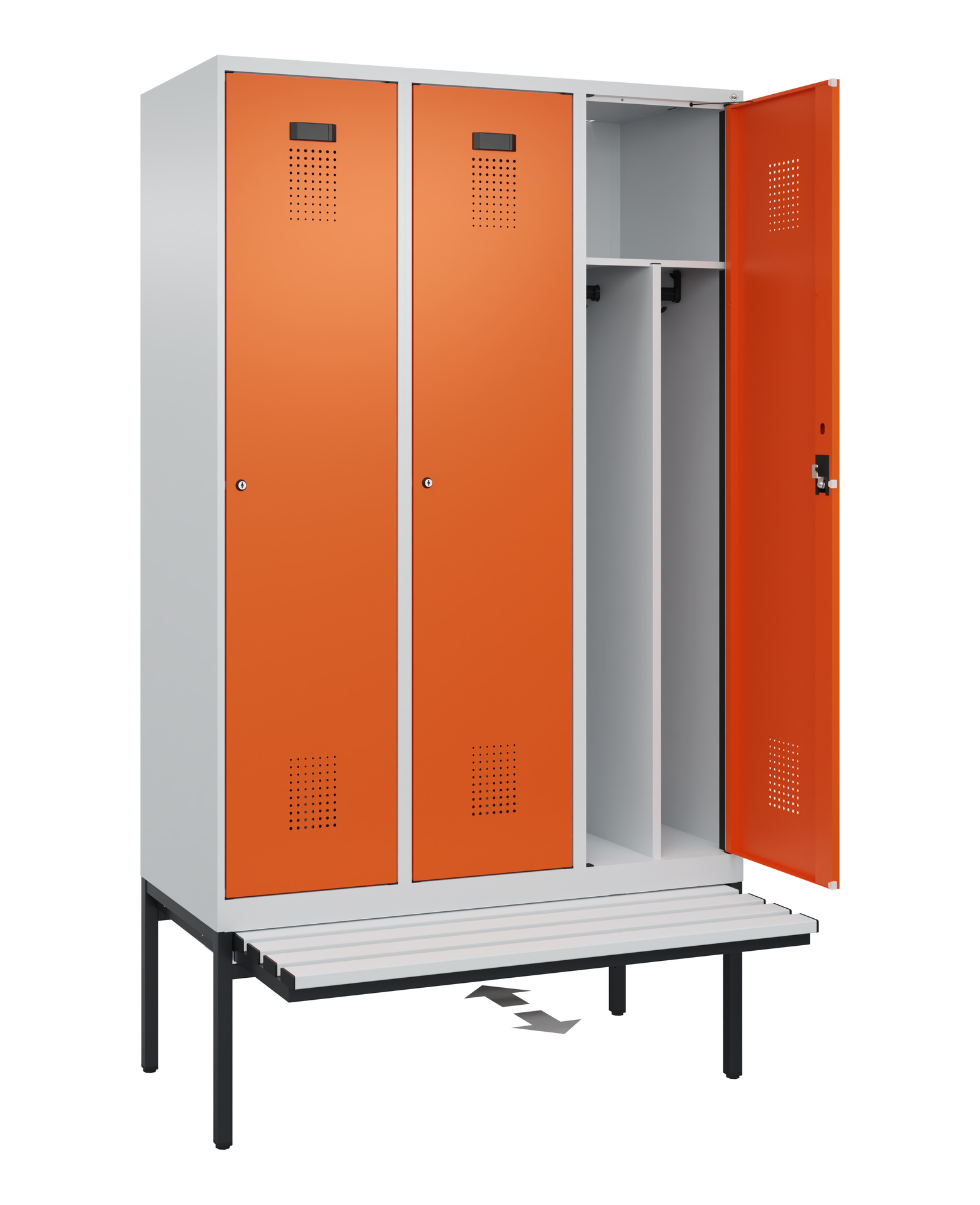 C+P Spind Evolo PLUS, Bank, 3 Abteile, 2120x1200x815mm
