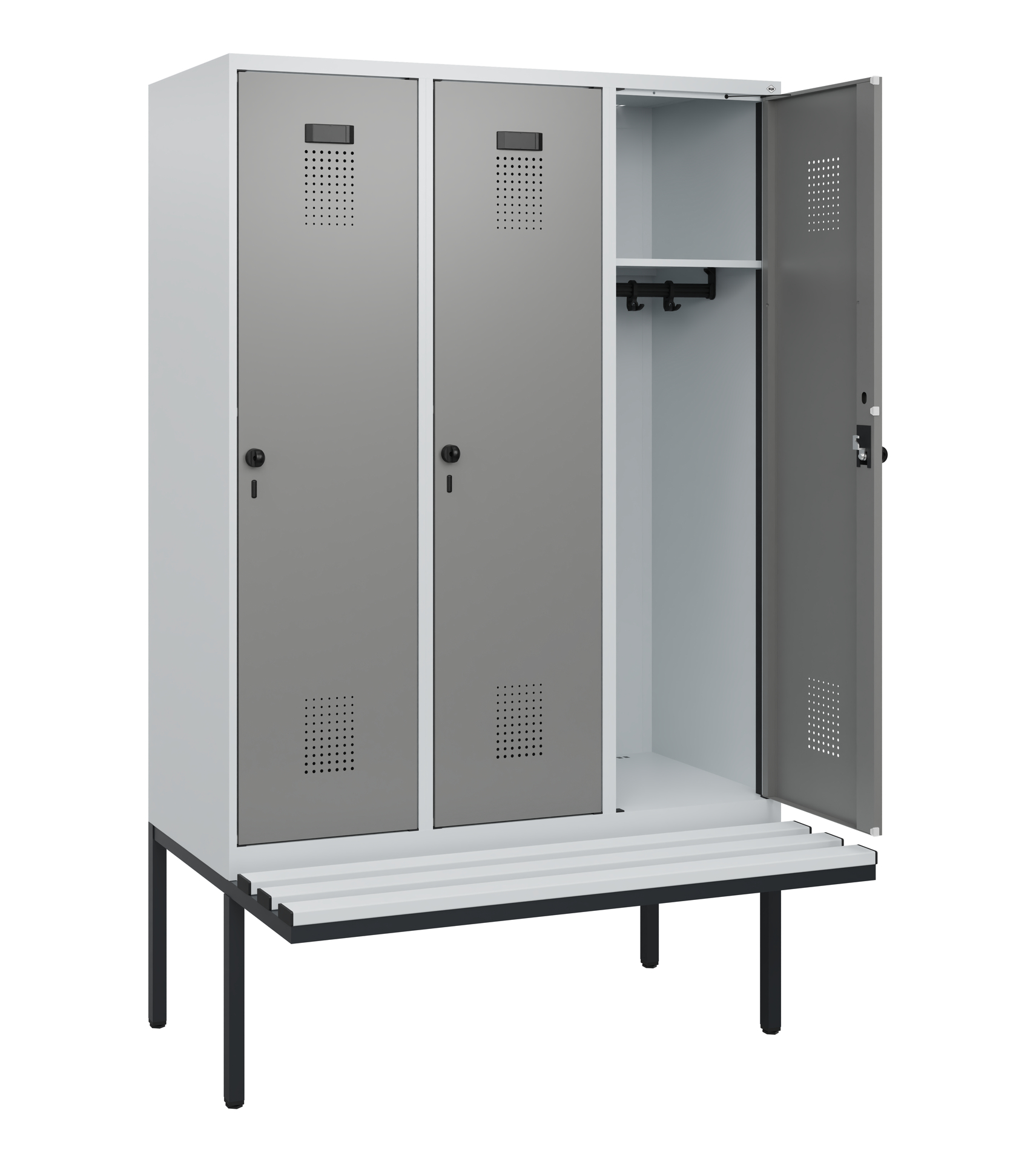 C+P Spind Evolo PLUS, Bank, 3 Abteile, 1950x1200x8