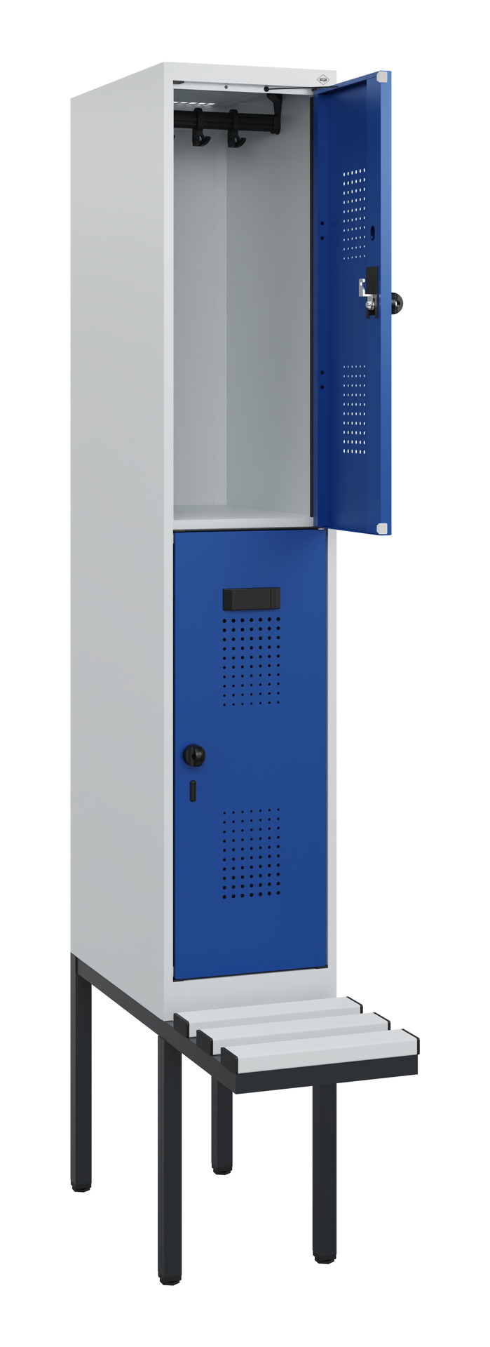 C+P Doppelstock-Spind Evolo PLUS, Bank, 2 Fächer, 