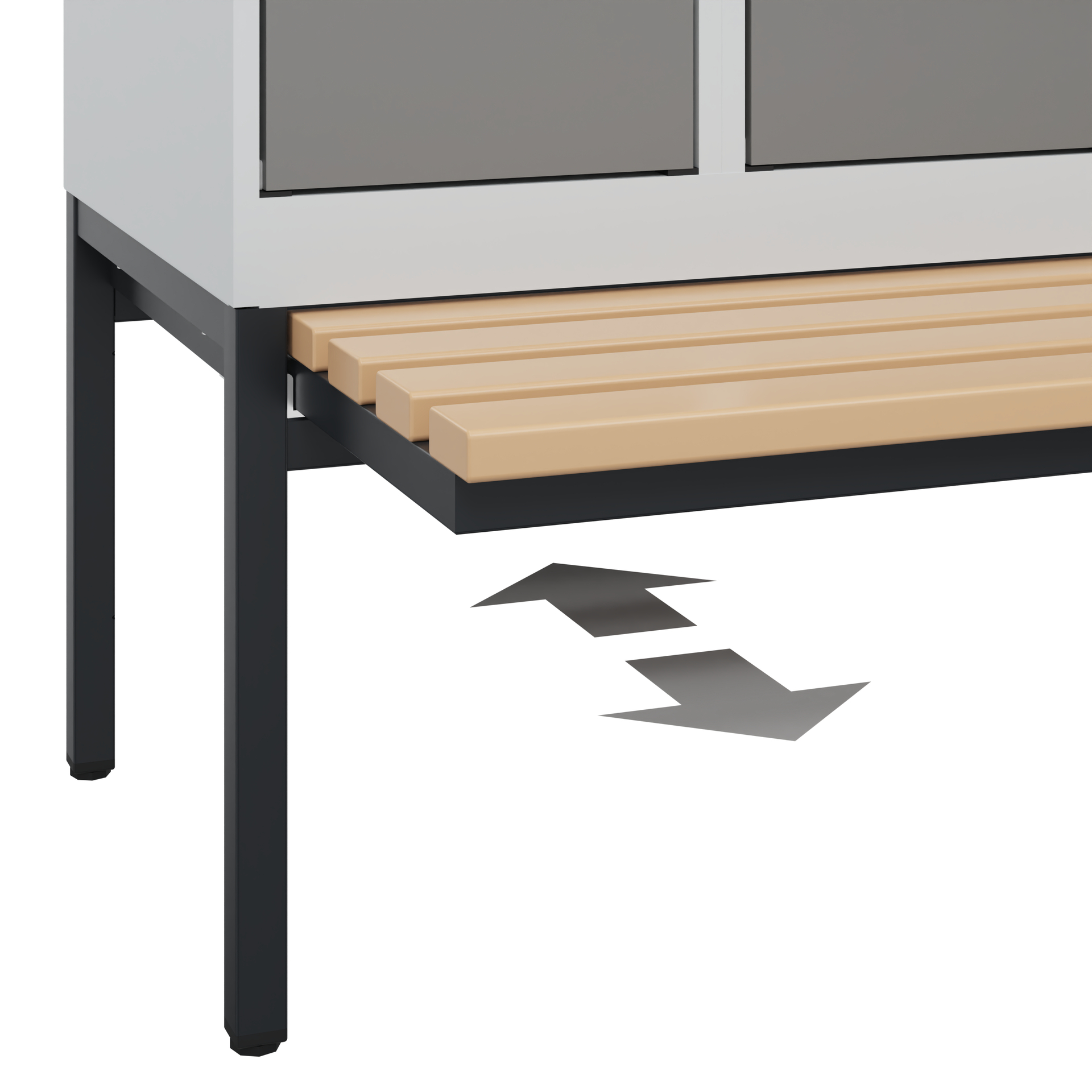 C+P Spind Evolo PLUS, Bank, 2 Abteile, 2120x600x815mm