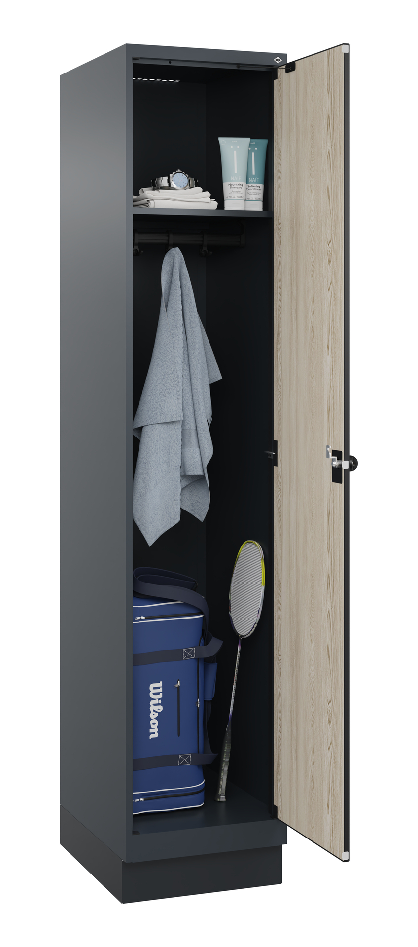 C+P Spind Evolo PLUS, Sockel, 1 Abteil, 1950x400x500mm