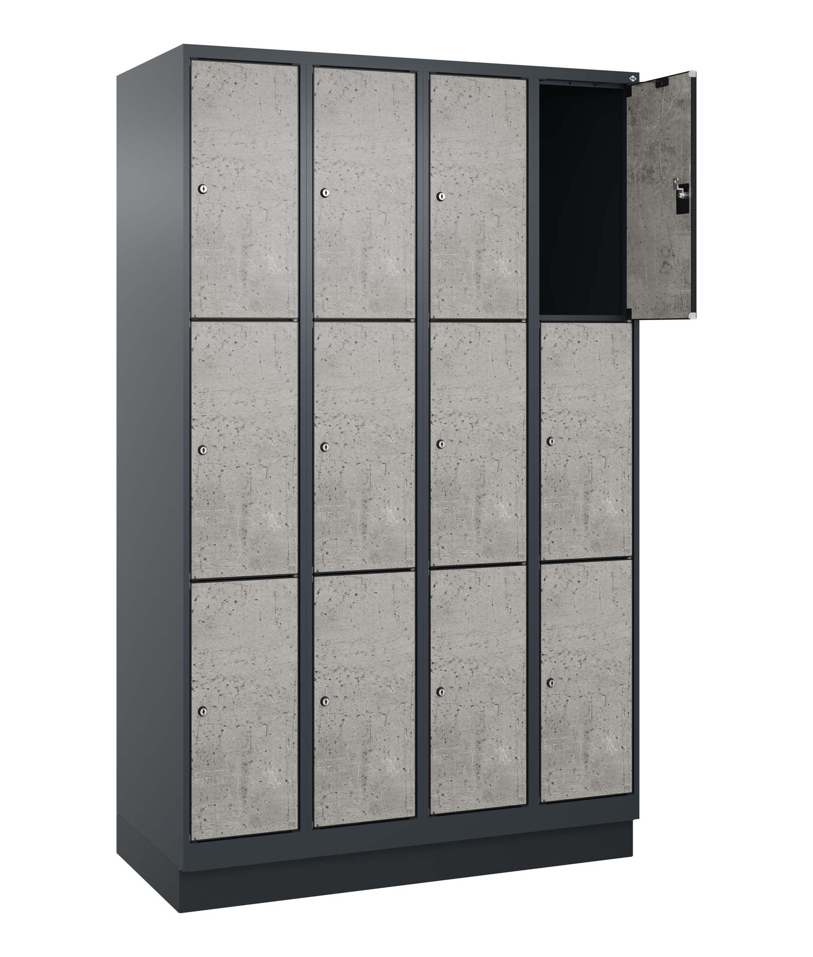 C+P Schlie�fachschrank Evolo PLUS, Sockel, 12 F�cher, 1950x1200x500mm