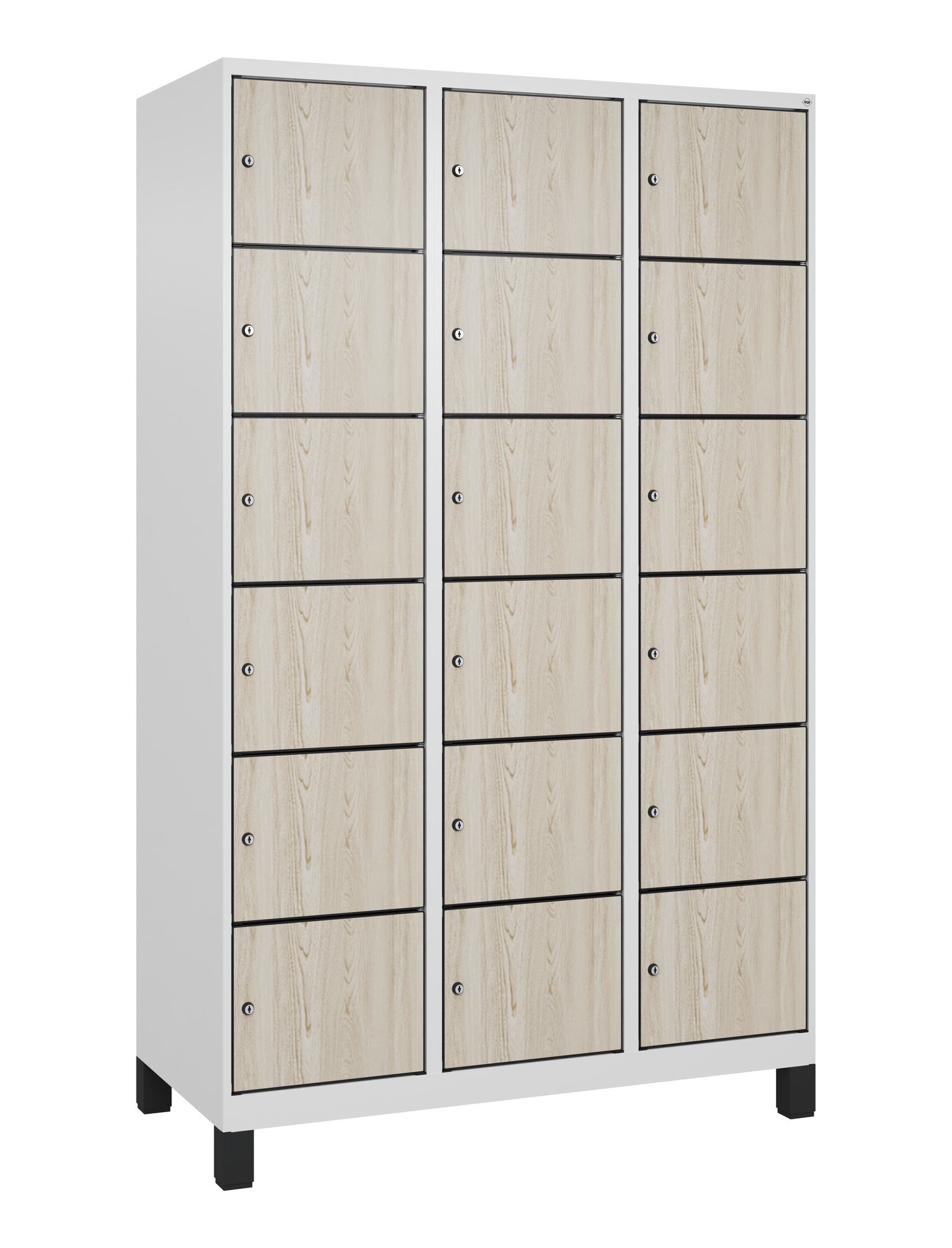 C+P Schlie�fachschrank Evolo PLUS, F��e, 18 F�cher, 1950x1200x500mm