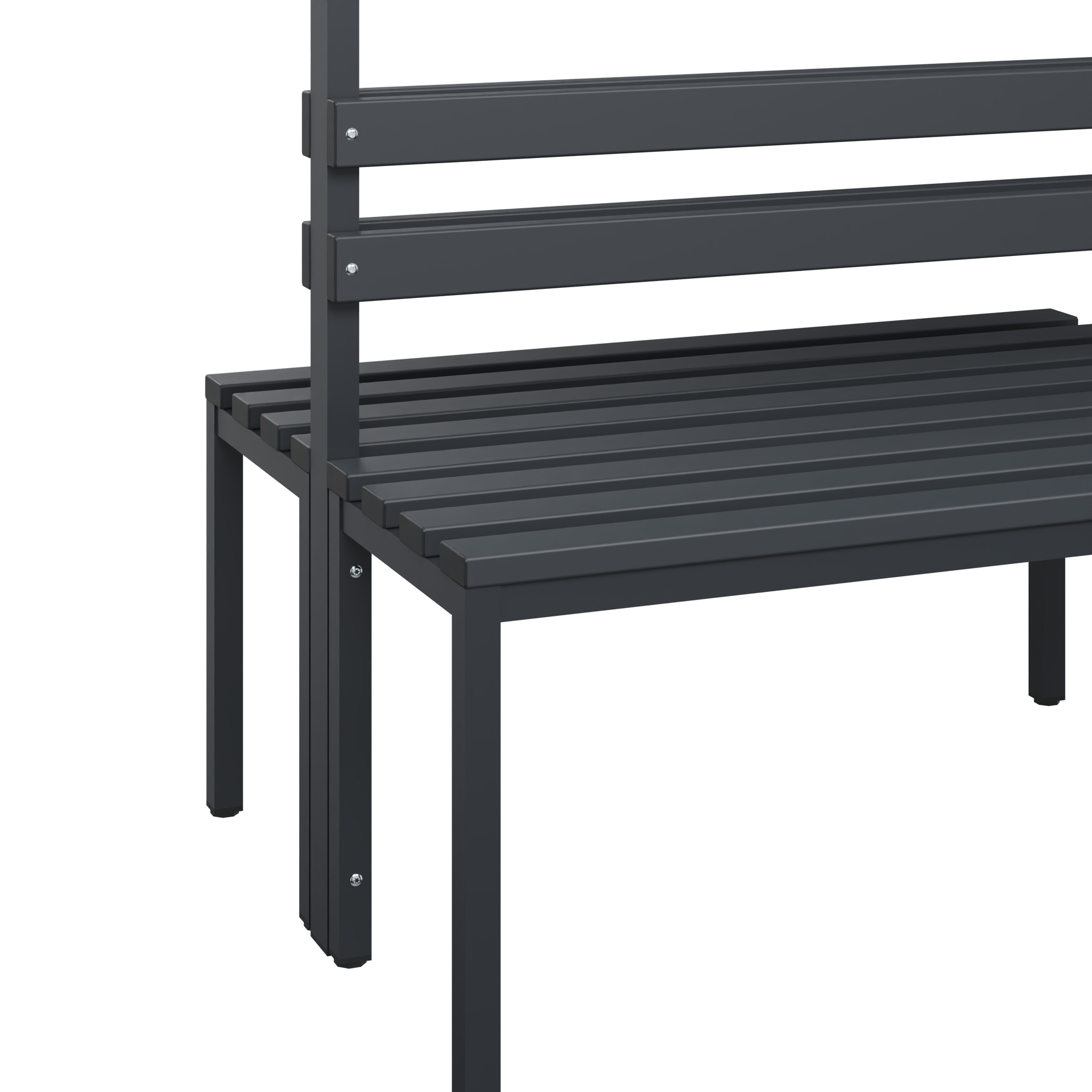 C+P Garderobenbank Solid, 1716x1000x770mm, 7021/Schwarzgrau