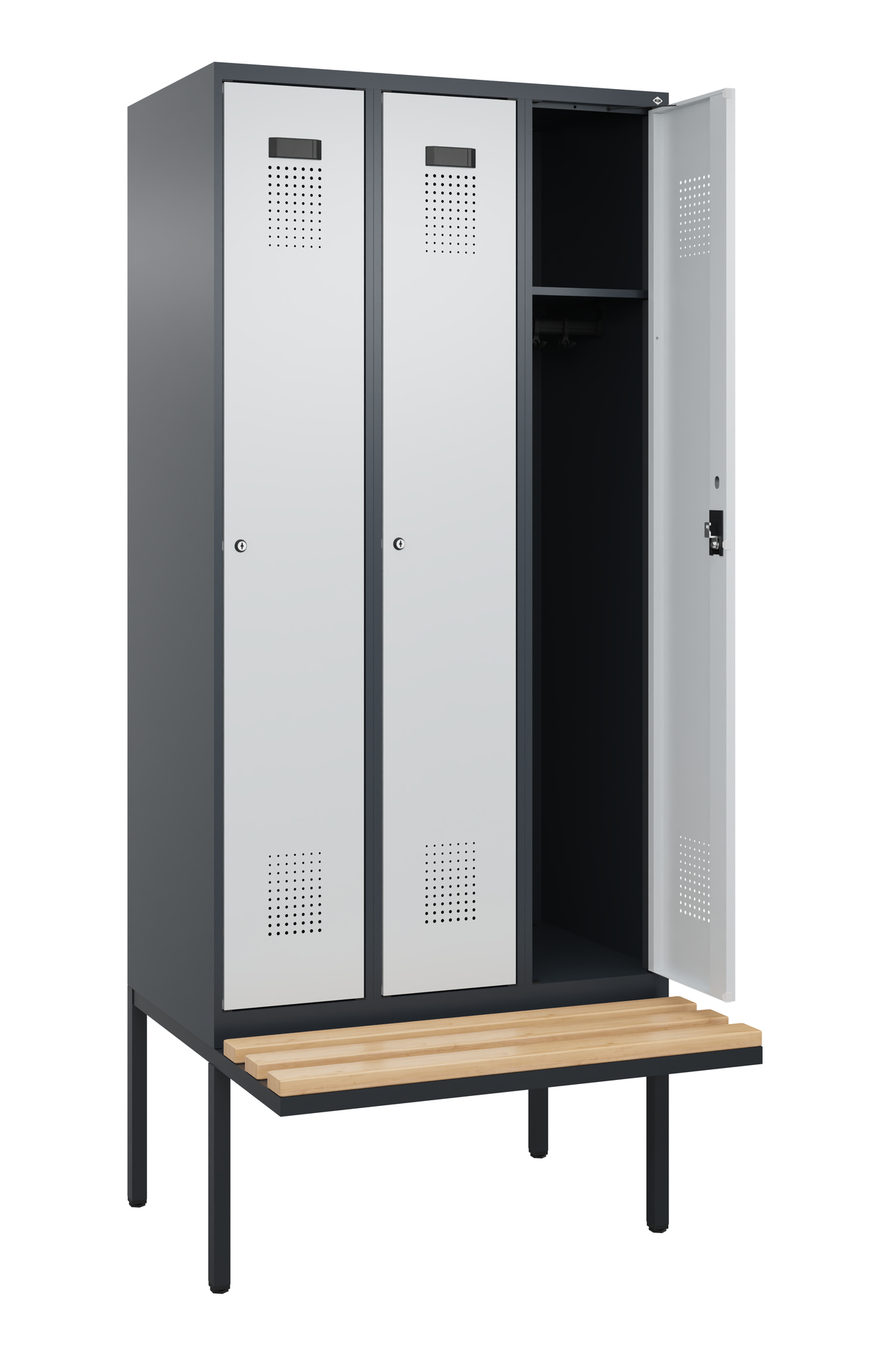 C+P Spind Evolo PLUS, Bank, 3 Abteile, 2120x900x81