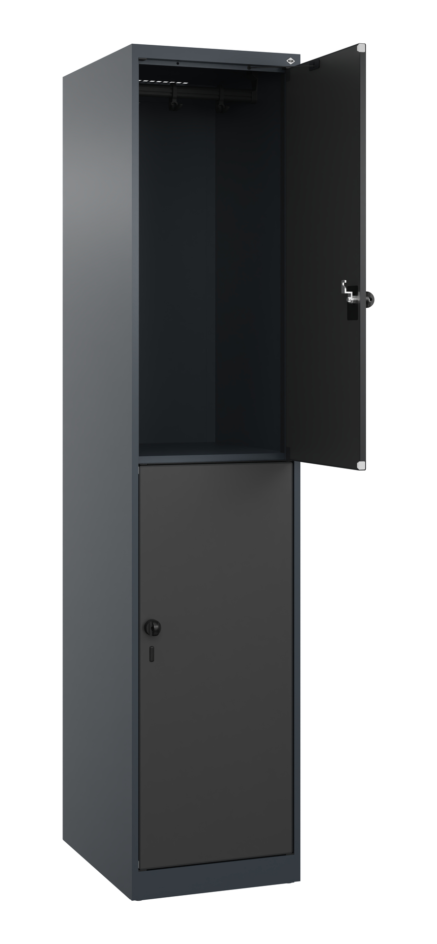 C+P Doppelst�ckiger Spind Evolo PLUS, 2 F�cher, 1850x400x500mm