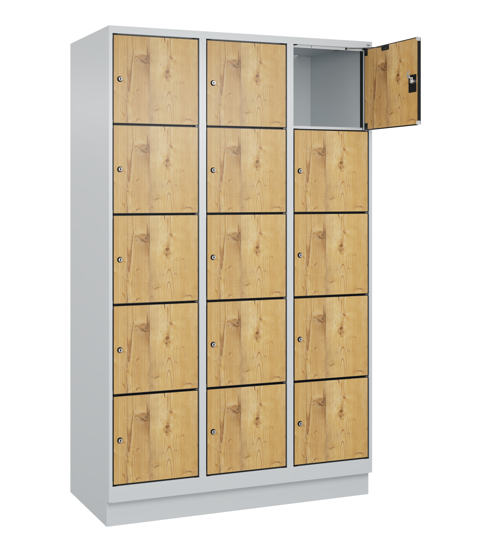 C+P Schlie�fachschrank Evolo PLUS, Sockel, 15 F�cher, 1950x1200x500mm