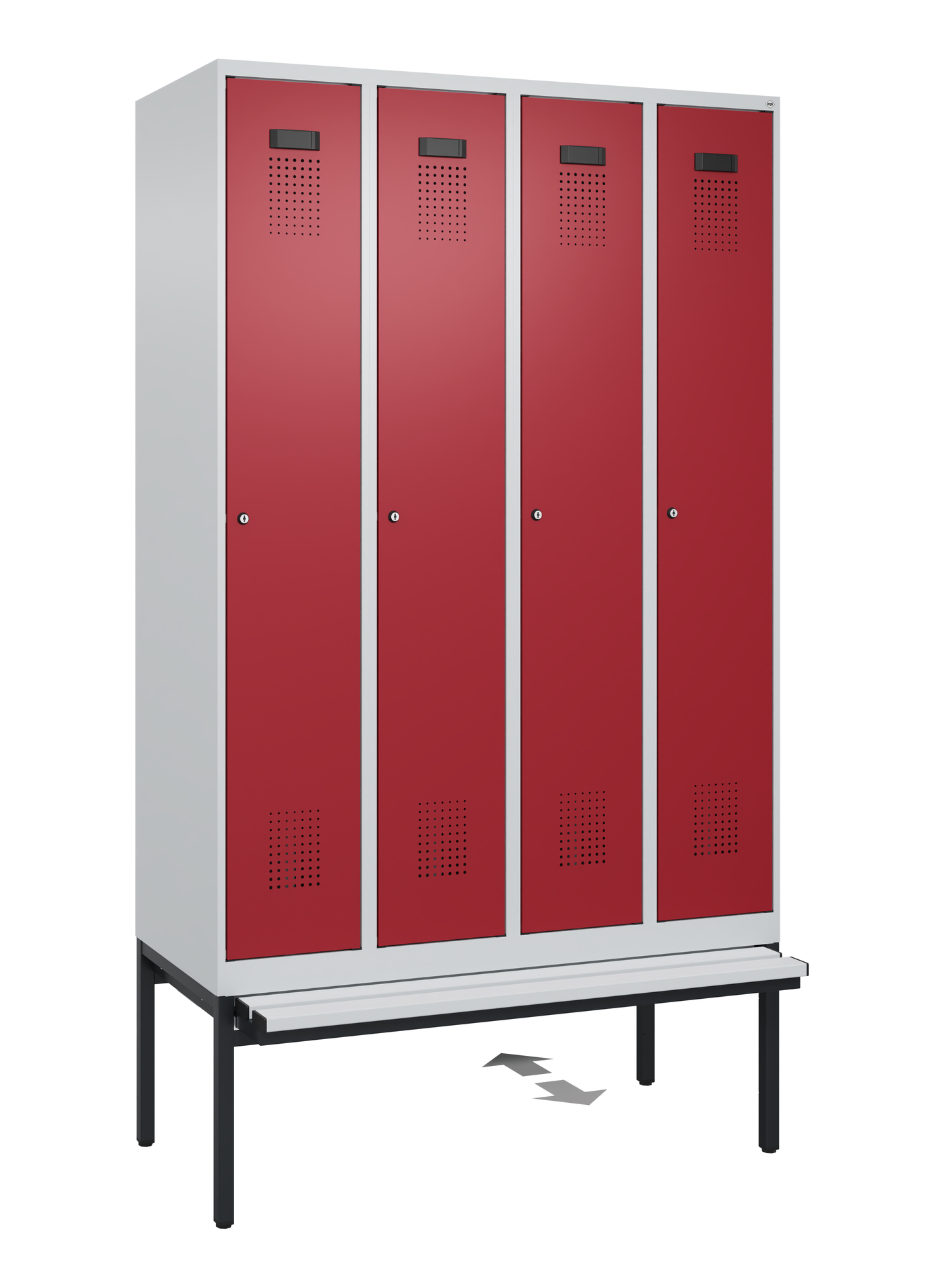 C+P Spind Evolo PLUS, Bank, 4 Abteile, 2120x1200x815mm