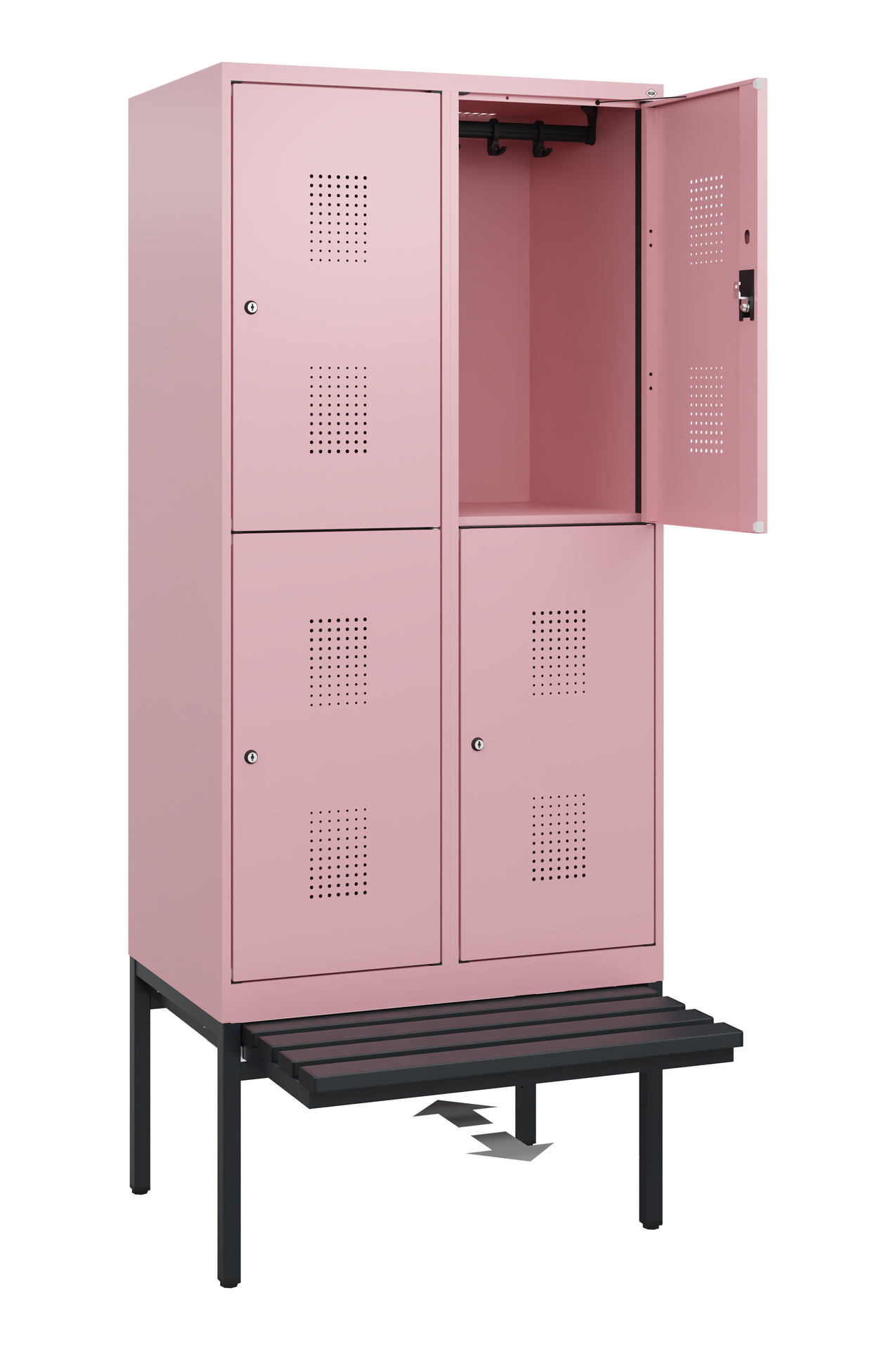 C+P Doppelstöckiger Spind Evolo PLUS, 4 Fächer, 1950x800x815mm