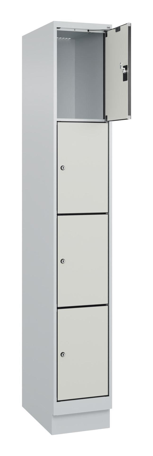 C+P Schlie�fachschrank Evolo PLUS, Sockel, 4 F�cher, 1950x300x500mm