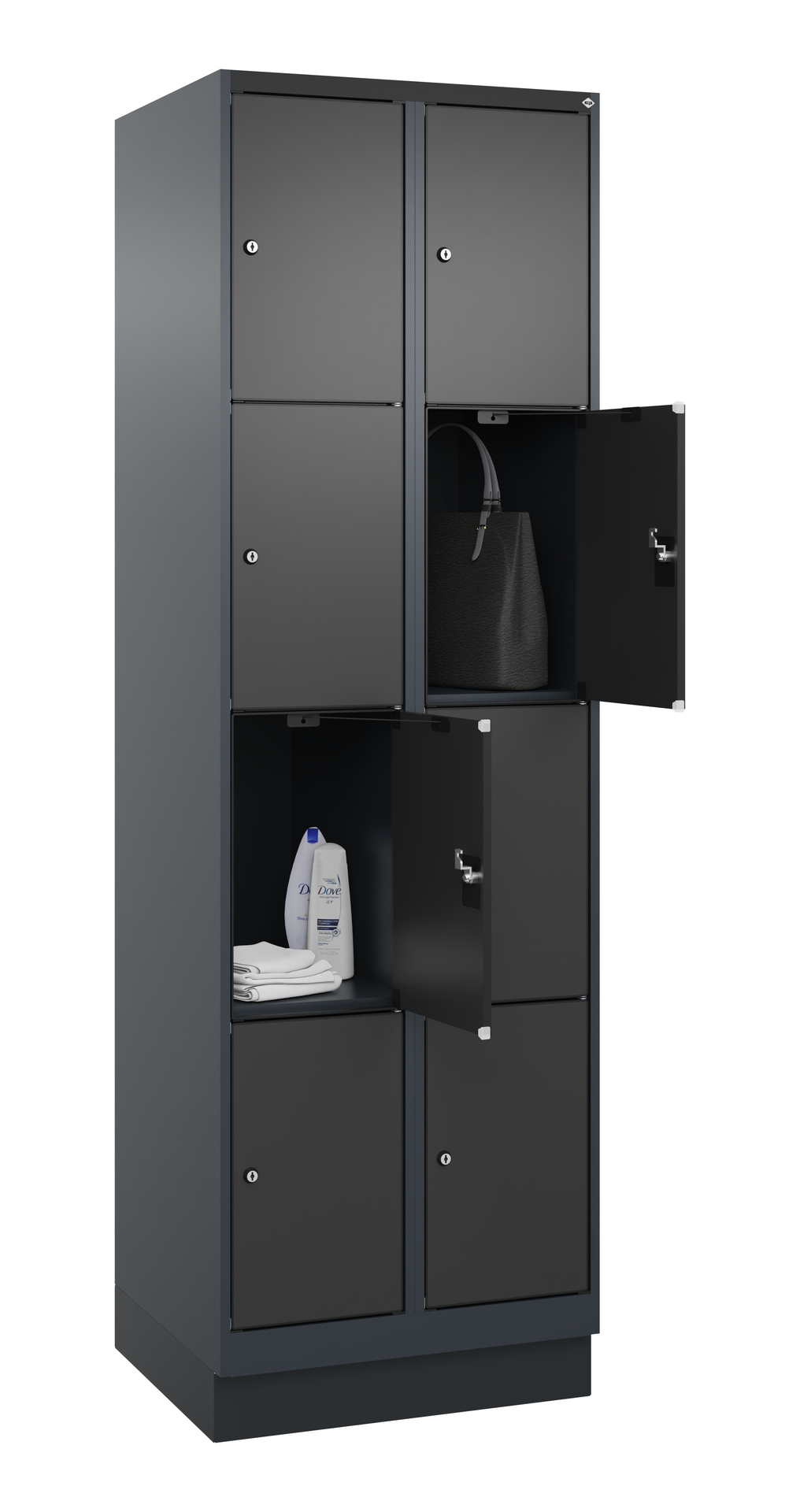 C+P Schlie�fachschrank Evolo PLUS, Sockel, 8 F�cher, 1950x600x500mm