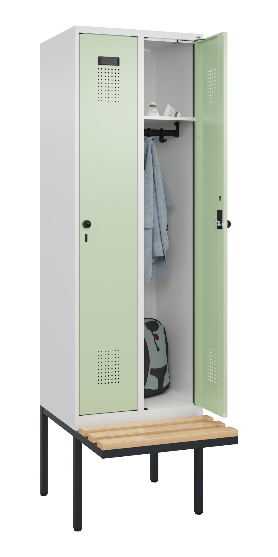 C+P Spind Evolo PLUS, Bank, 2 Abteil, 2120x600x815