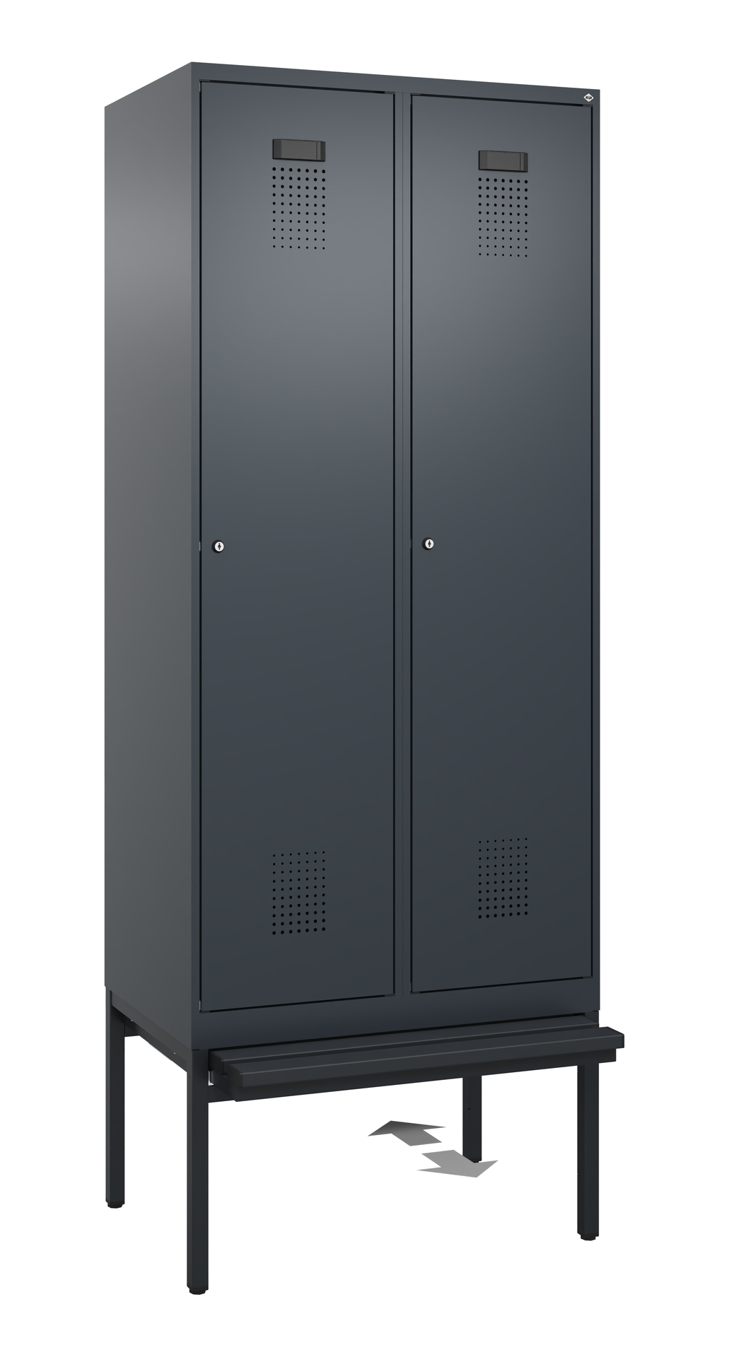 C+P Spind Evolo PLUS, Bank, 2 Abteile, 2120x800x815mm