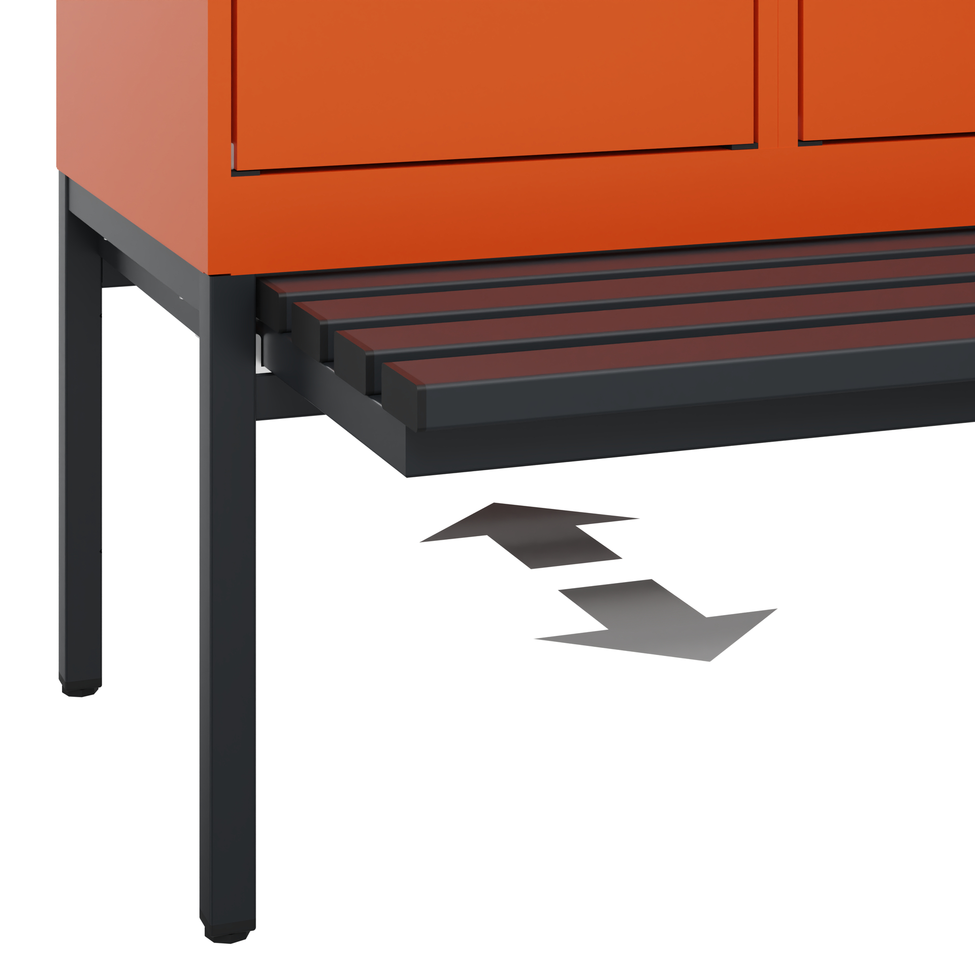 C+P Doppelstöckiger Spind Evolo PLUS, 2 Fächer, 2120x400x815mm