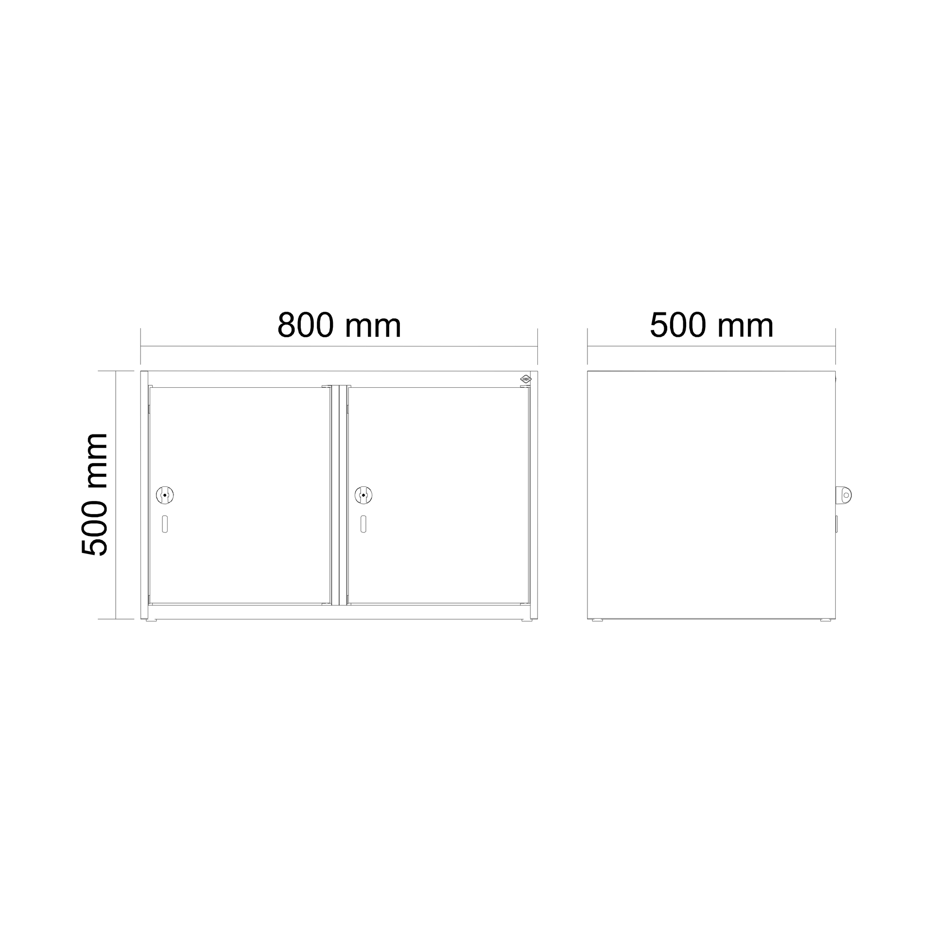 C+P Aufsatzschrank Evolo PLUS, 2 Abteile, 500x800x