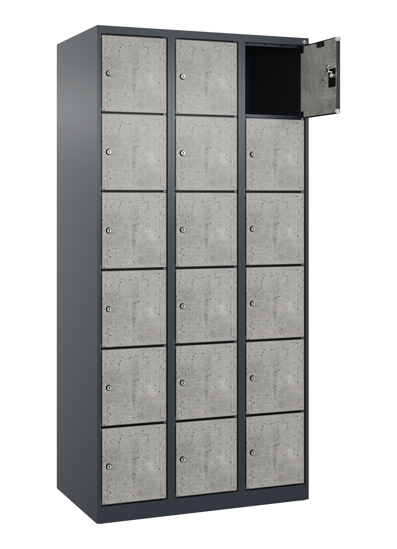 C+P Schlie�fachschrank Evolo PLUS, 18 F�cher, 1850x900x500mm