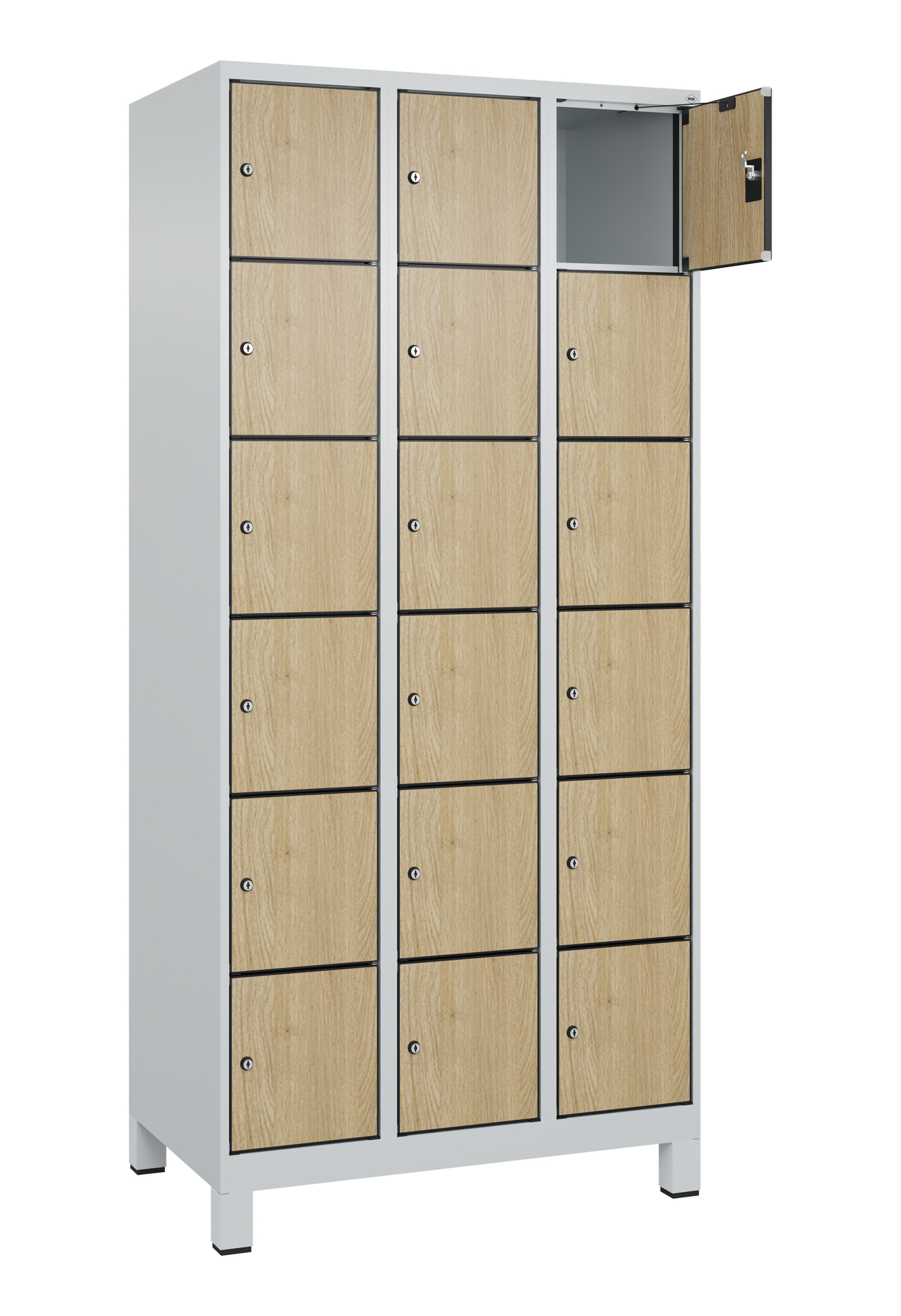 C+P Schlie�fachschrank Evolo PLUS, F��e, 18 F�cher, 1950x900x500mm