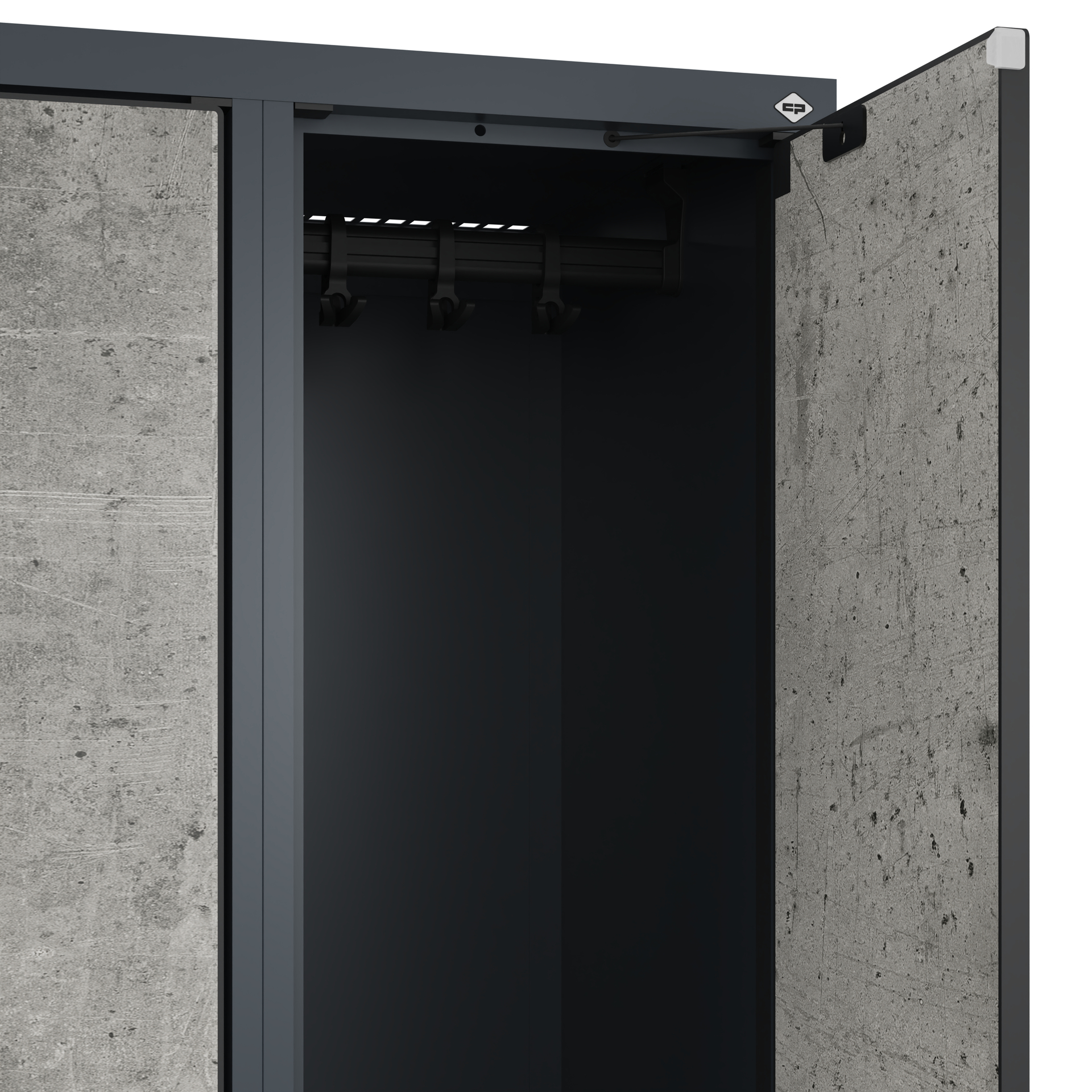 C+P Doppelst�ckiger Schulspind Evolo PLUS, F��e, 4 F�cher, 1630x600x500mm