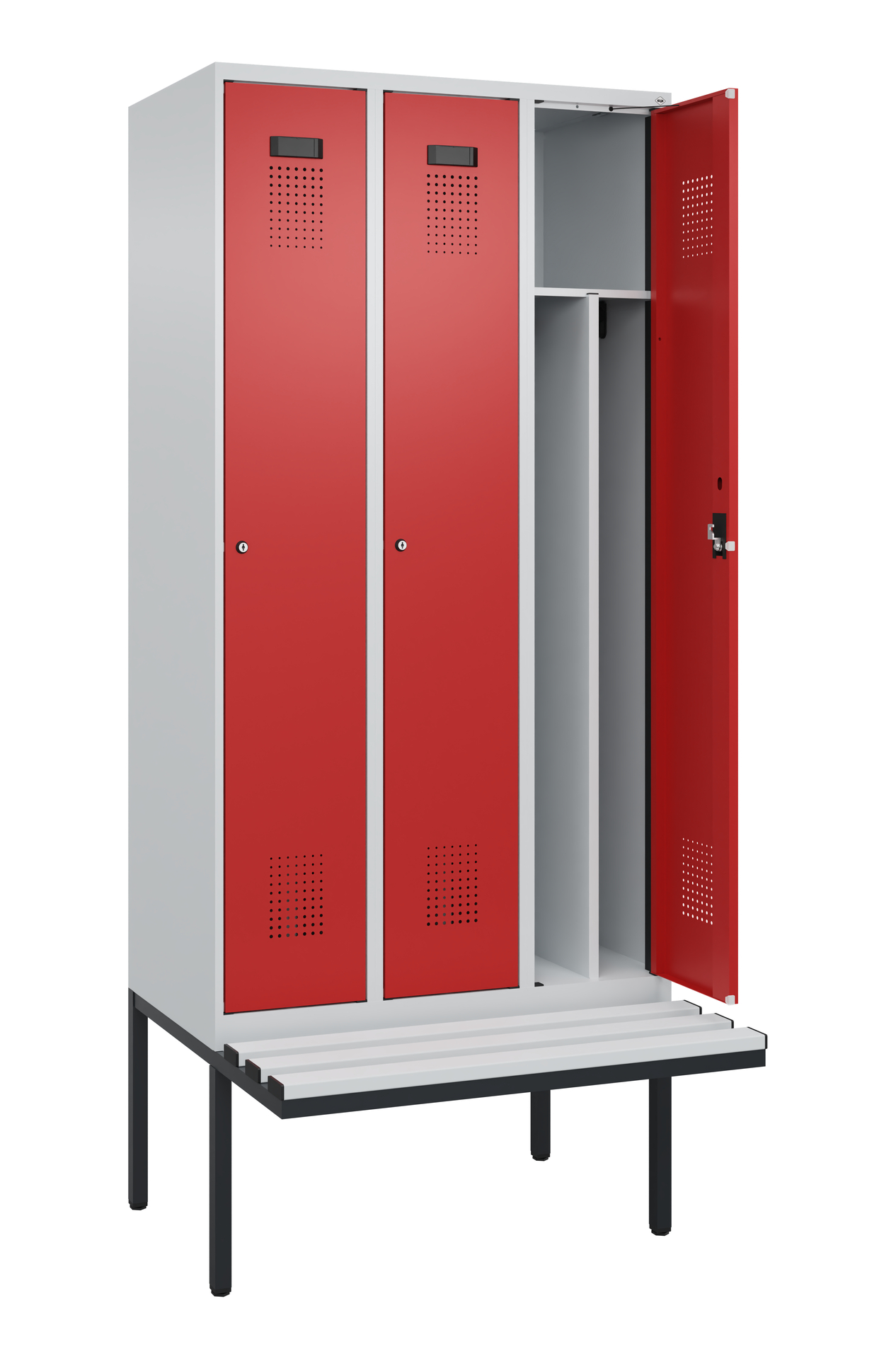 C+P Spind Evolo PLUS, Bank, 3 Abteile, 2120x900x81