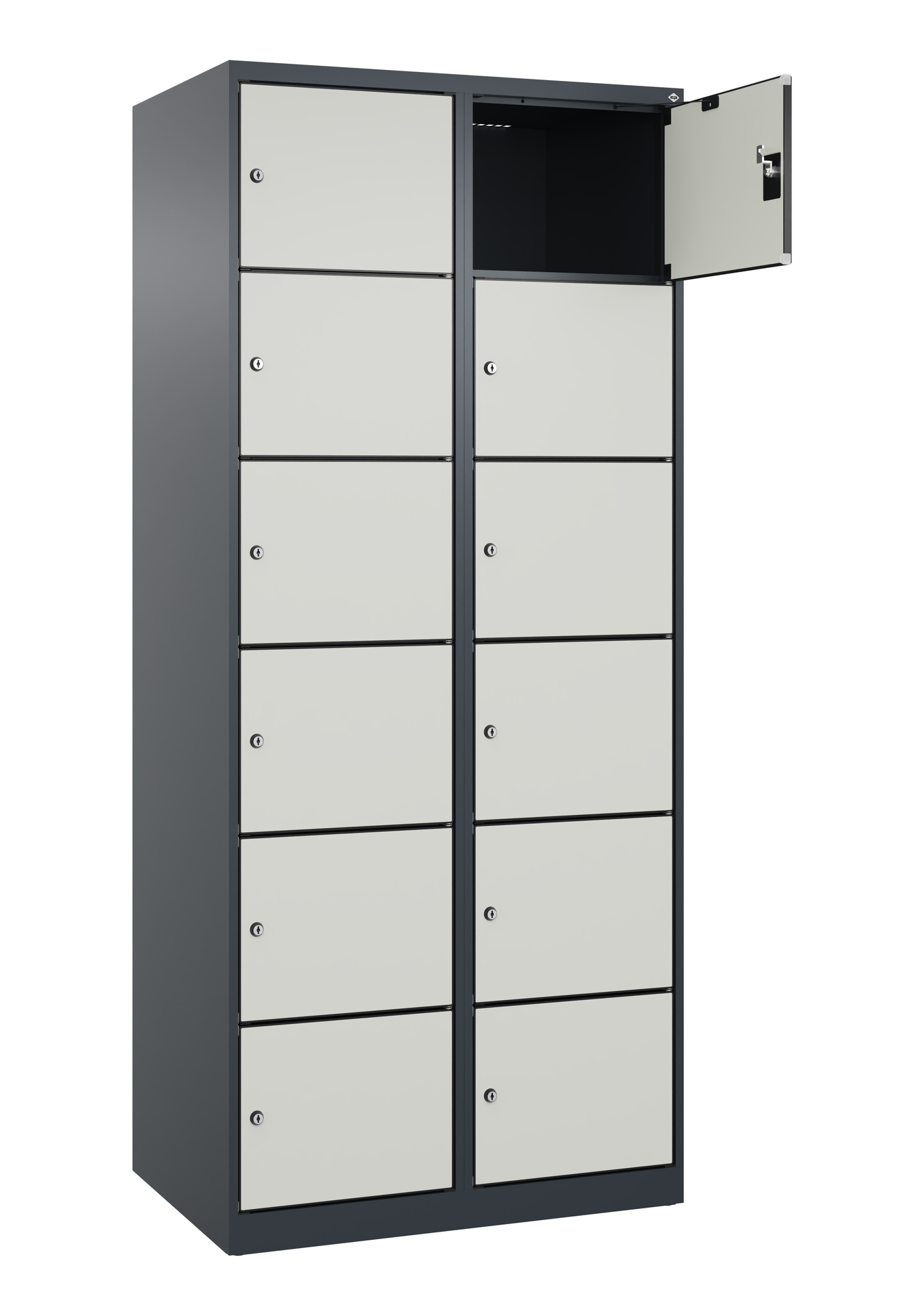 C+P Schlie�fachschrank Evolo PLUS, 12 F�cher, 1850x800x500mm