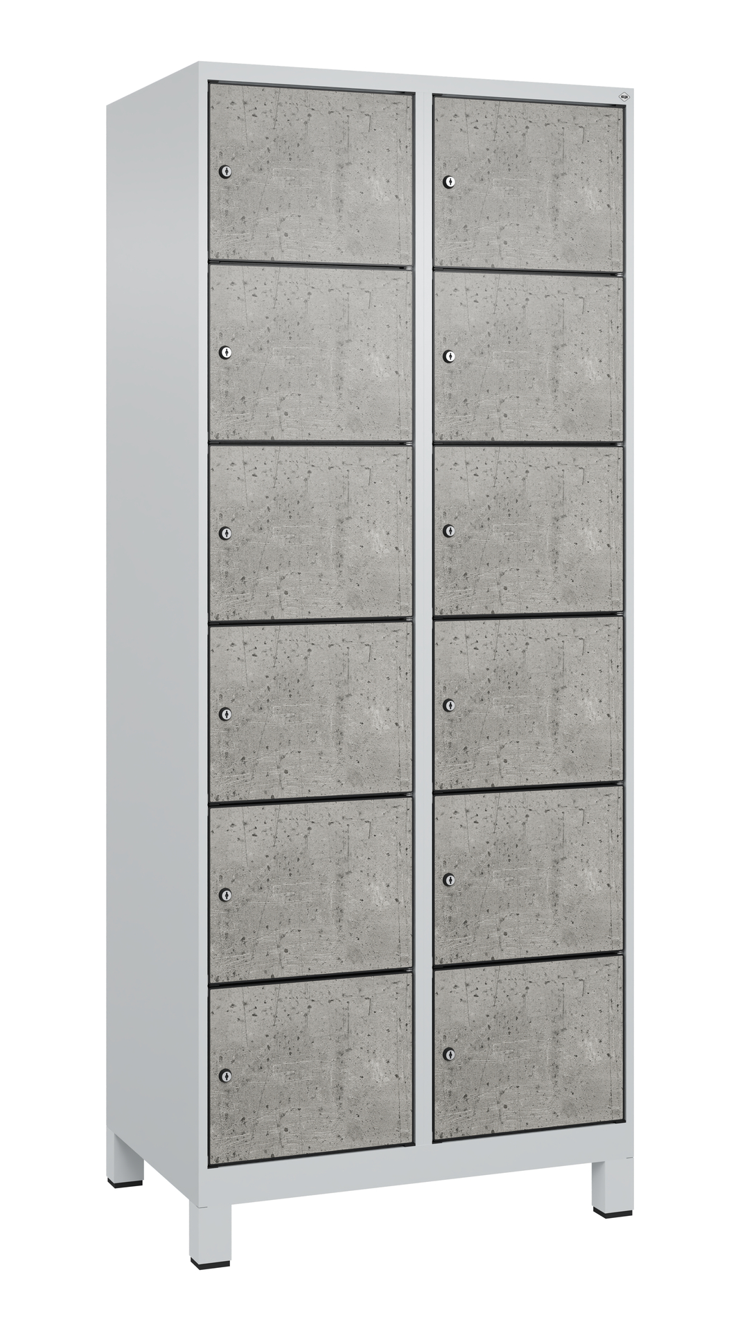 C+P Schlie�fachschrank Evolo PLUS, F��e, 12 F�cher, 1950x800x500mm