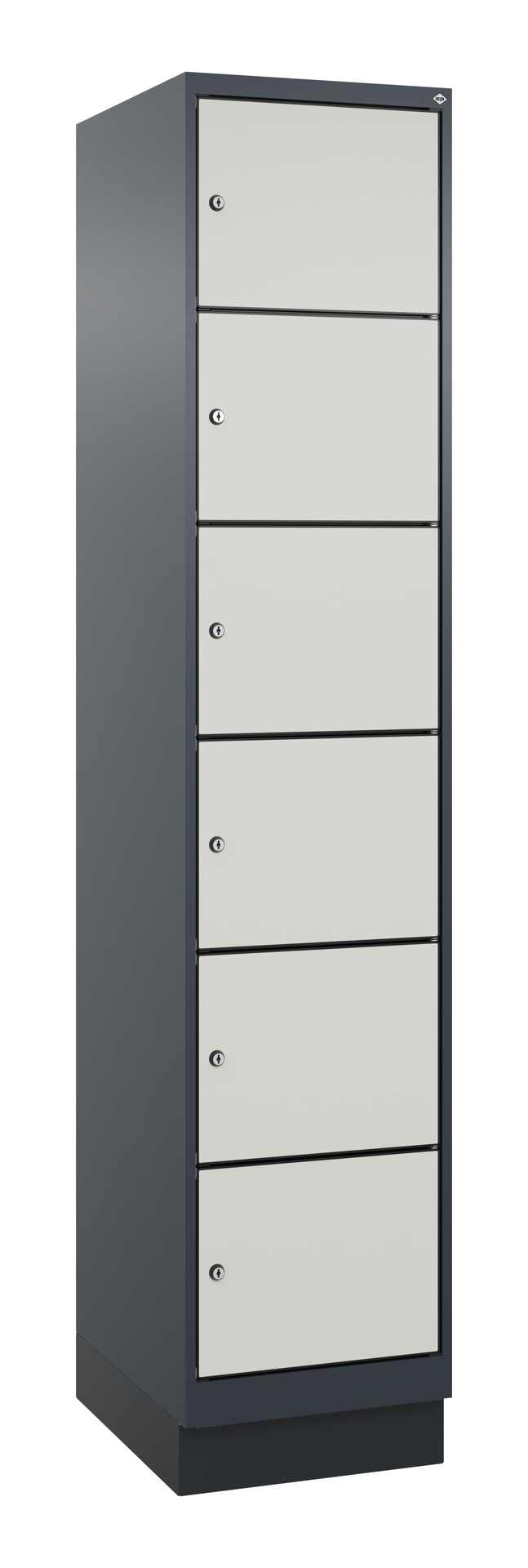 C+P Schlie�fachschrank Evolo PLUS, Sockel, 6 F�cher, 1950x400x500mm