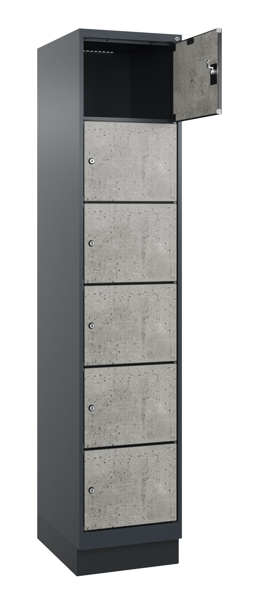 C+P Schlie�fachschrank Evolo PLUS, Sockel, 6 F�cher, 1950x400x500mm