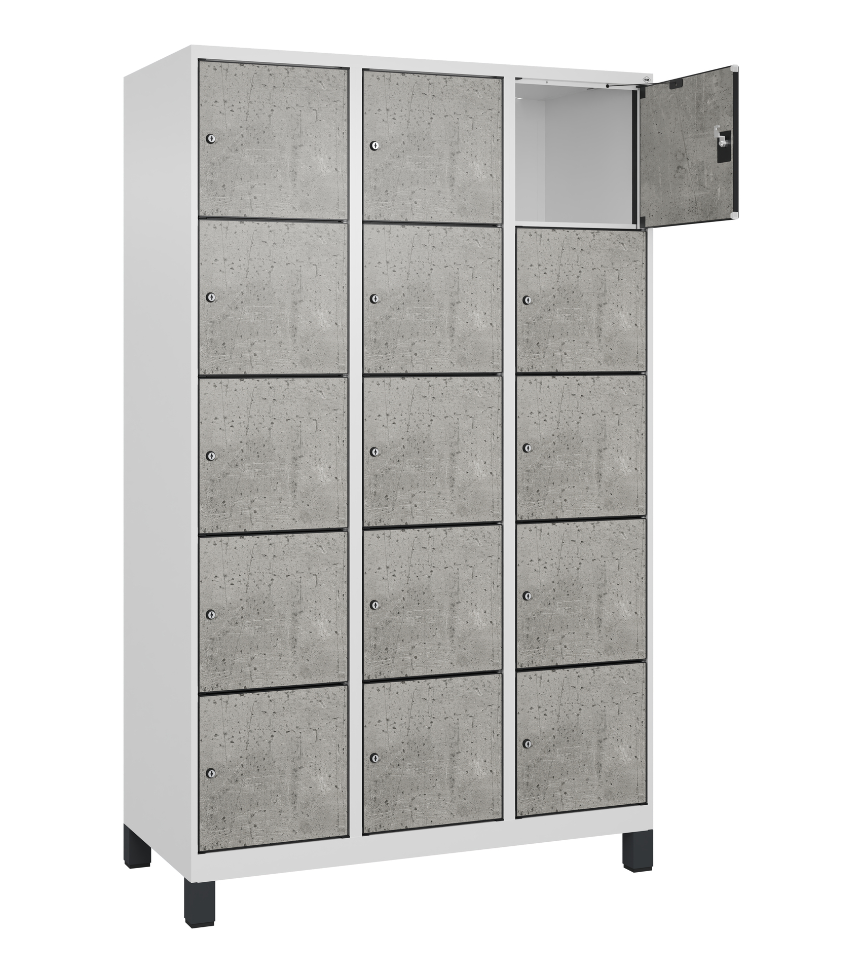 C+P Schlie�fachschrank Evolo PLUS, F��e, 15 F�cher, 1950x1200x500mm