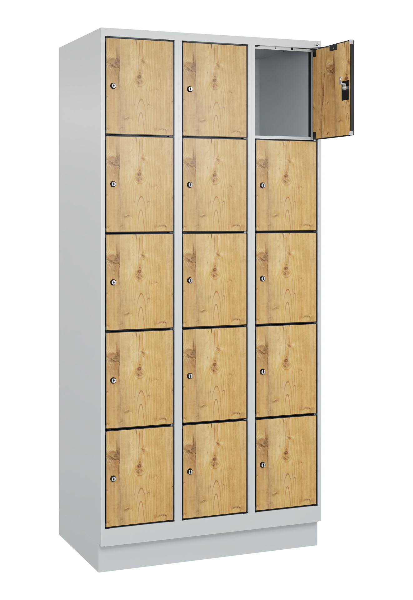 C+P Schlie�fachschrank Evolo PLUS, Sockel, 15 F�cher, 1950x900x500mm