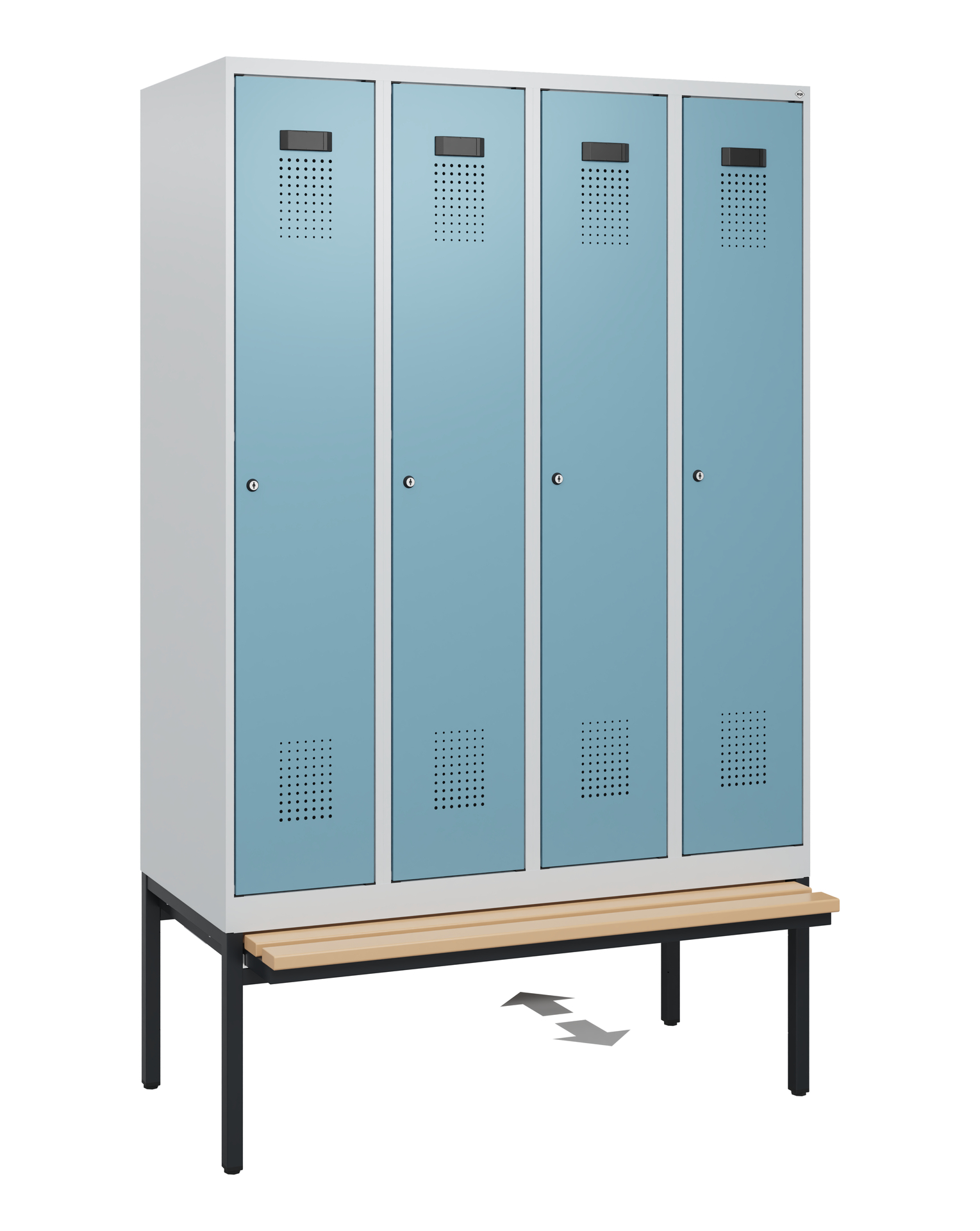 C+P Spind Evolo PLUS, Bank, 4 Abteile, 1950x1200x815mm