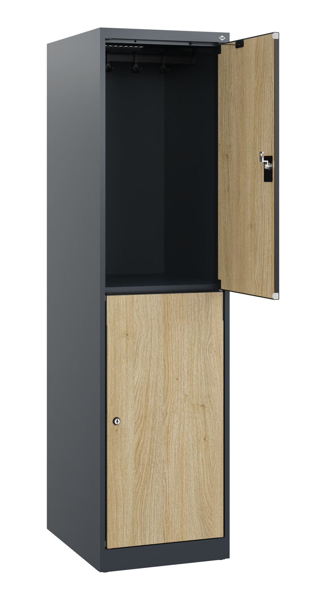 C+P Doppelst�ckiger Schulspind Evolo PLUS, 2 F�cher, 1530x400x500mm