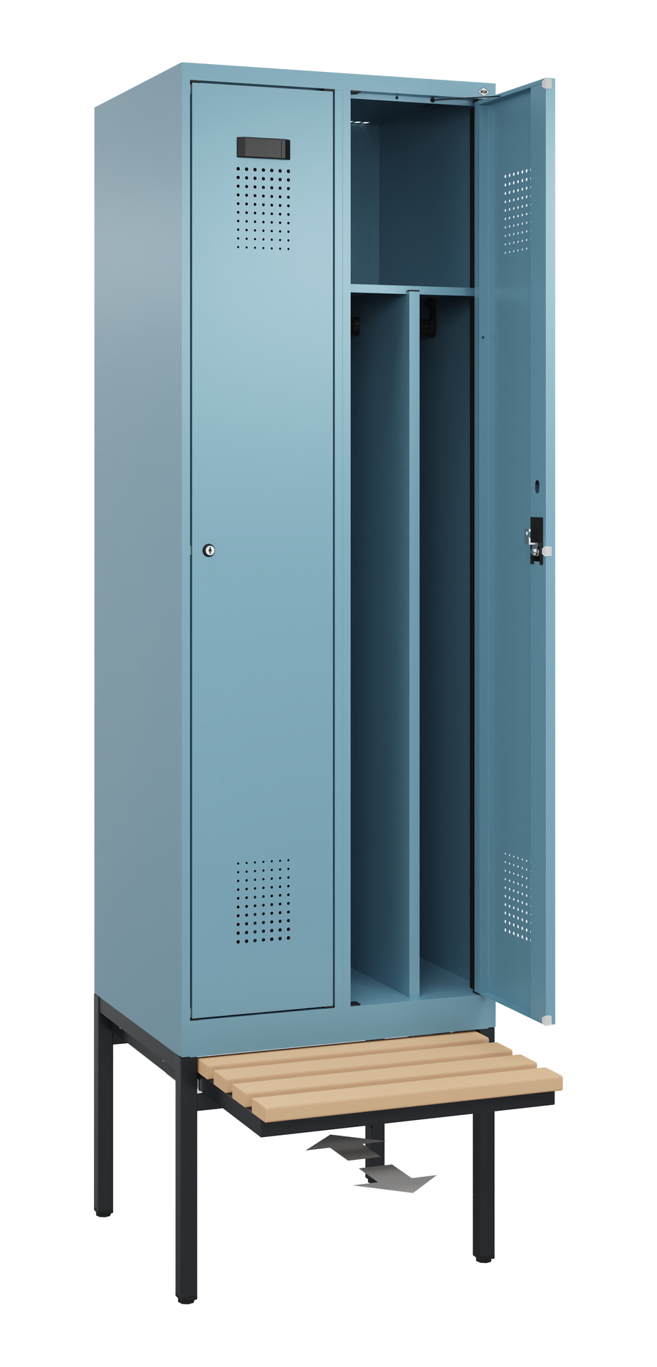 C+P Spind Evolo PLUS, Bank, 2 Abteile, 2120x600x815mm