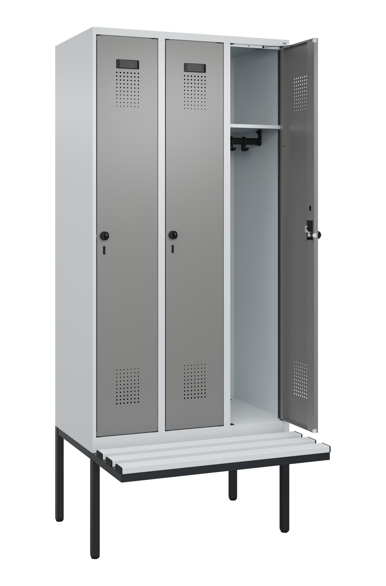 C+P Spind Evolo PLUS, Bank, 3 Abteile, 2120x900x81