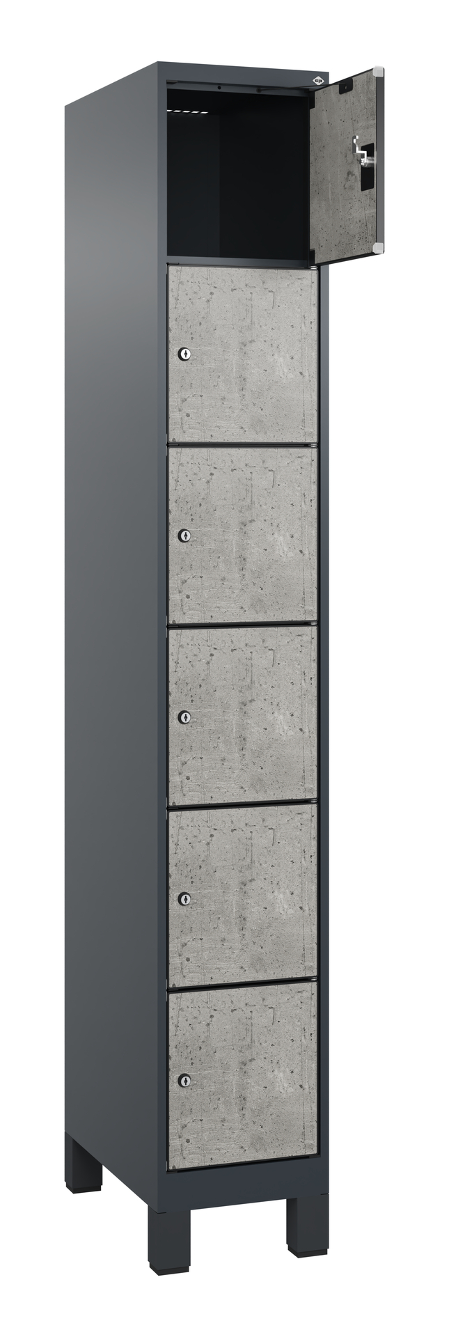 C+P Schlie�fachschrank Evolo PLUS, F��e, 6 F�cher, 1950x300x500mm
