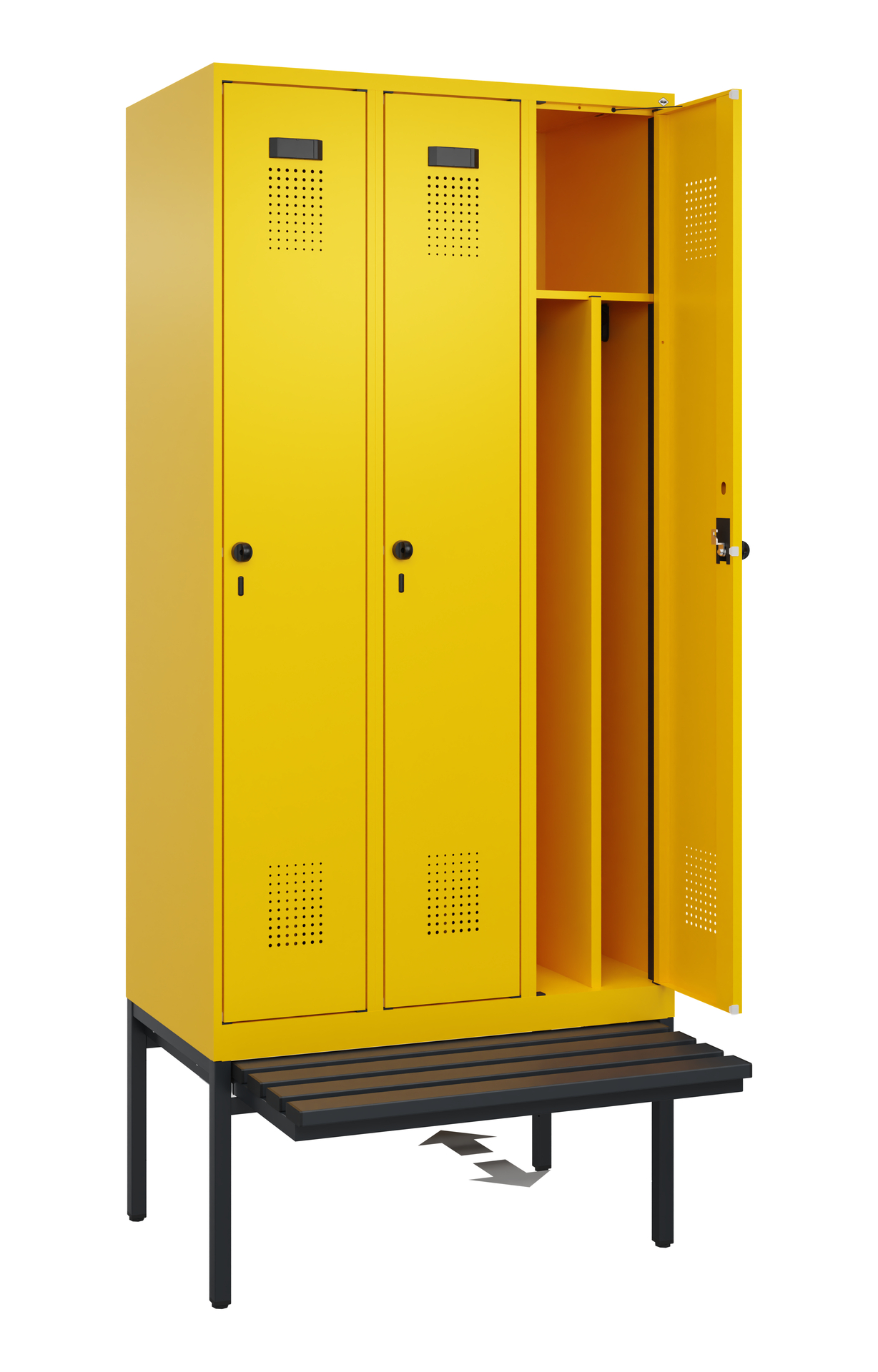 C+P Spind Evolo PLUS, Bank, 3 Abteile, 2120x900x815mm