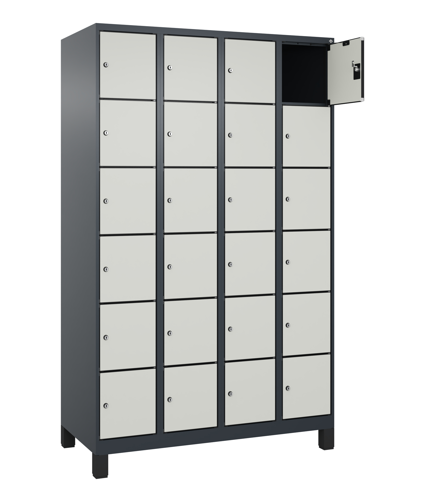 C+P Schlie�fachschrank Evolo PLUS, F��e, 24 F�cher, 1950x1200x500mm