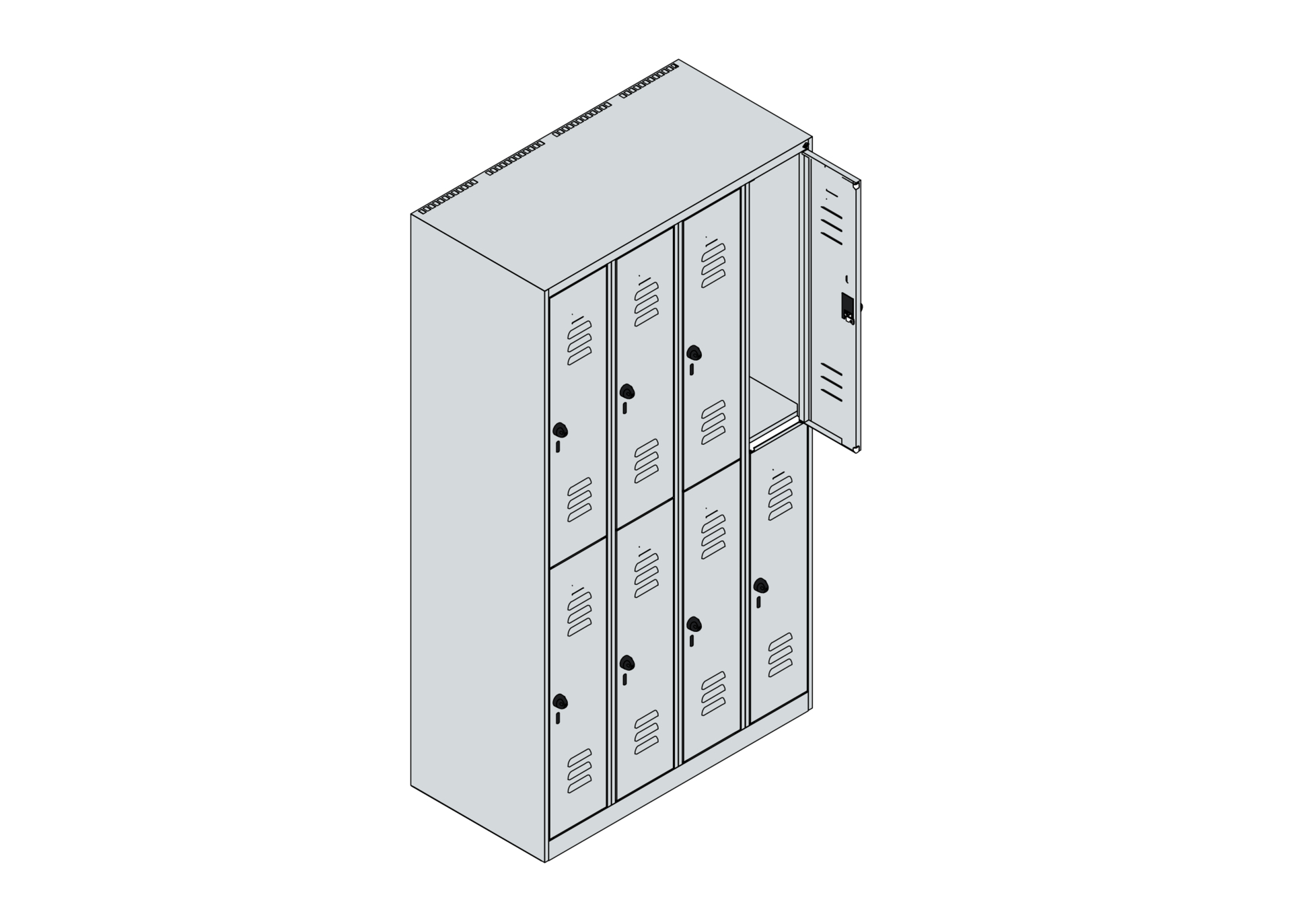 C+P Doppelstöckiger Spind