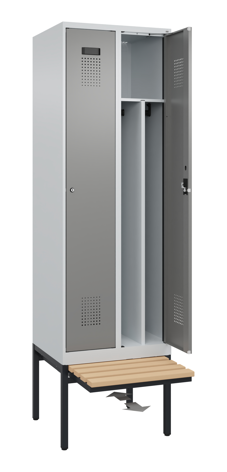 C+P Spind Evolo PLUS, Bank, 2 Abteile, 2120x600x815mm
