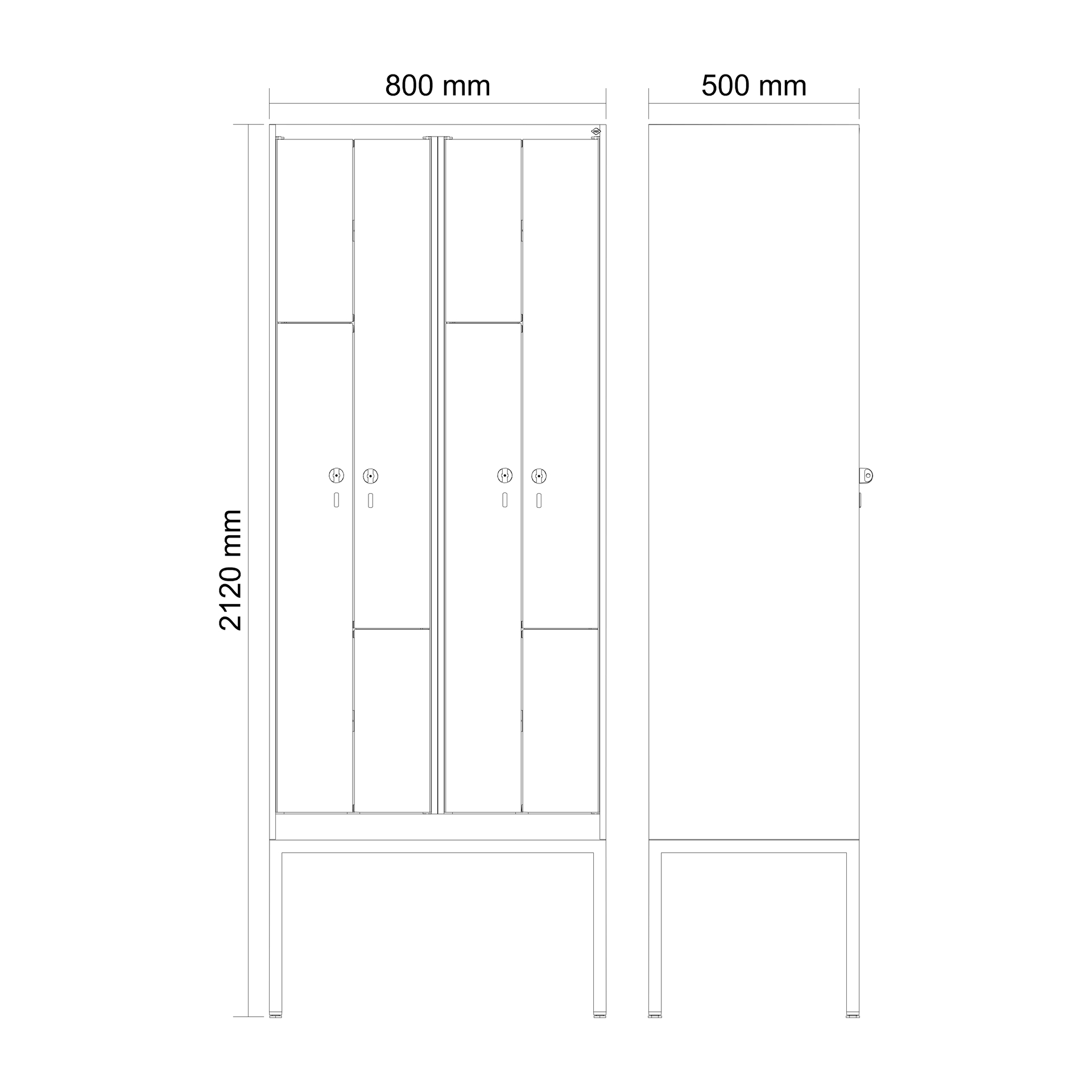 C+P Z-Spind Evolo PLUS, Gestell, 4 F�cher, 2120x800x500mm