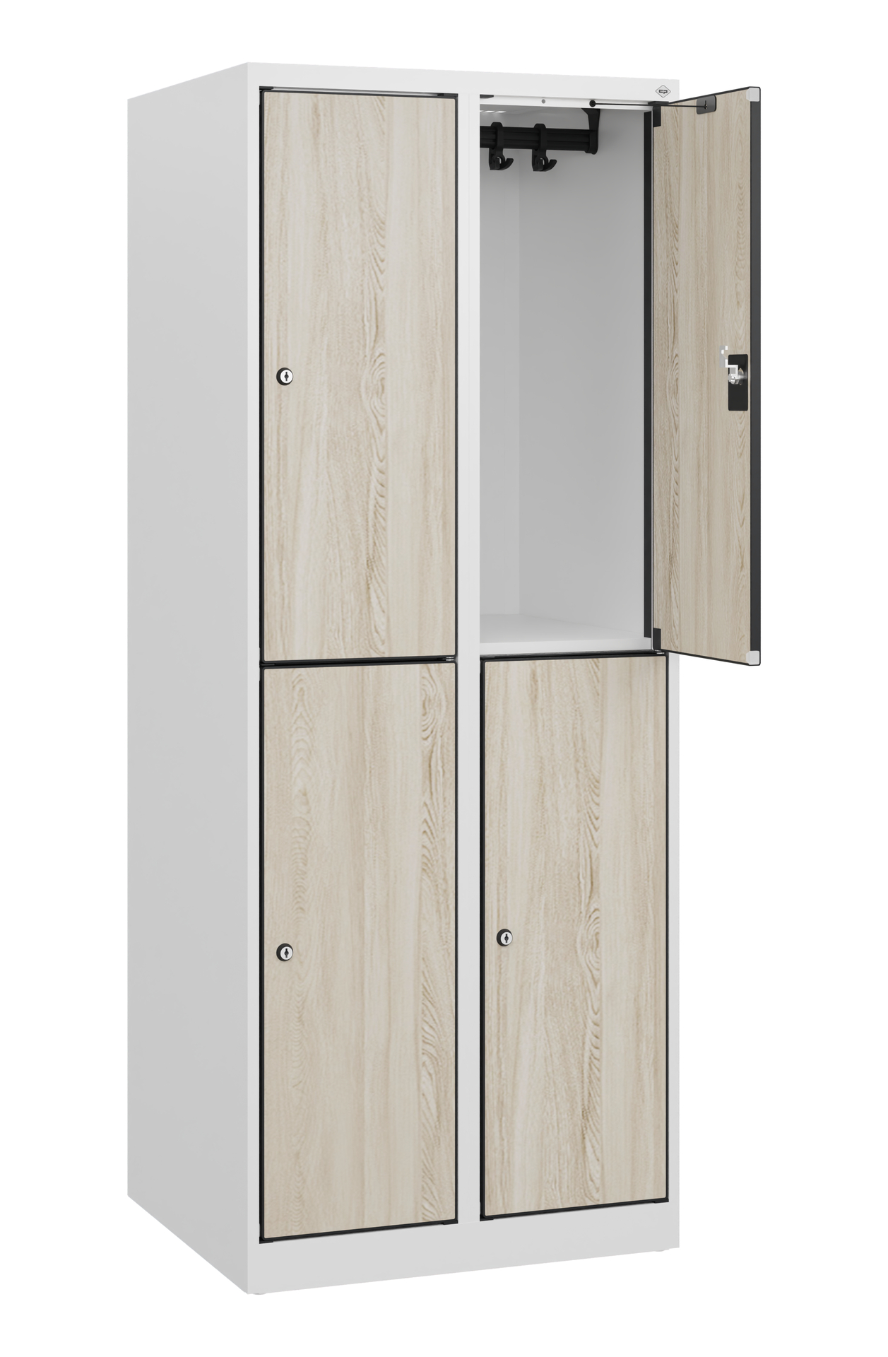 C+P Doppelst�ckiger Schulspind Evolo PLUS, 4 F�cher, 1530x600x500mm