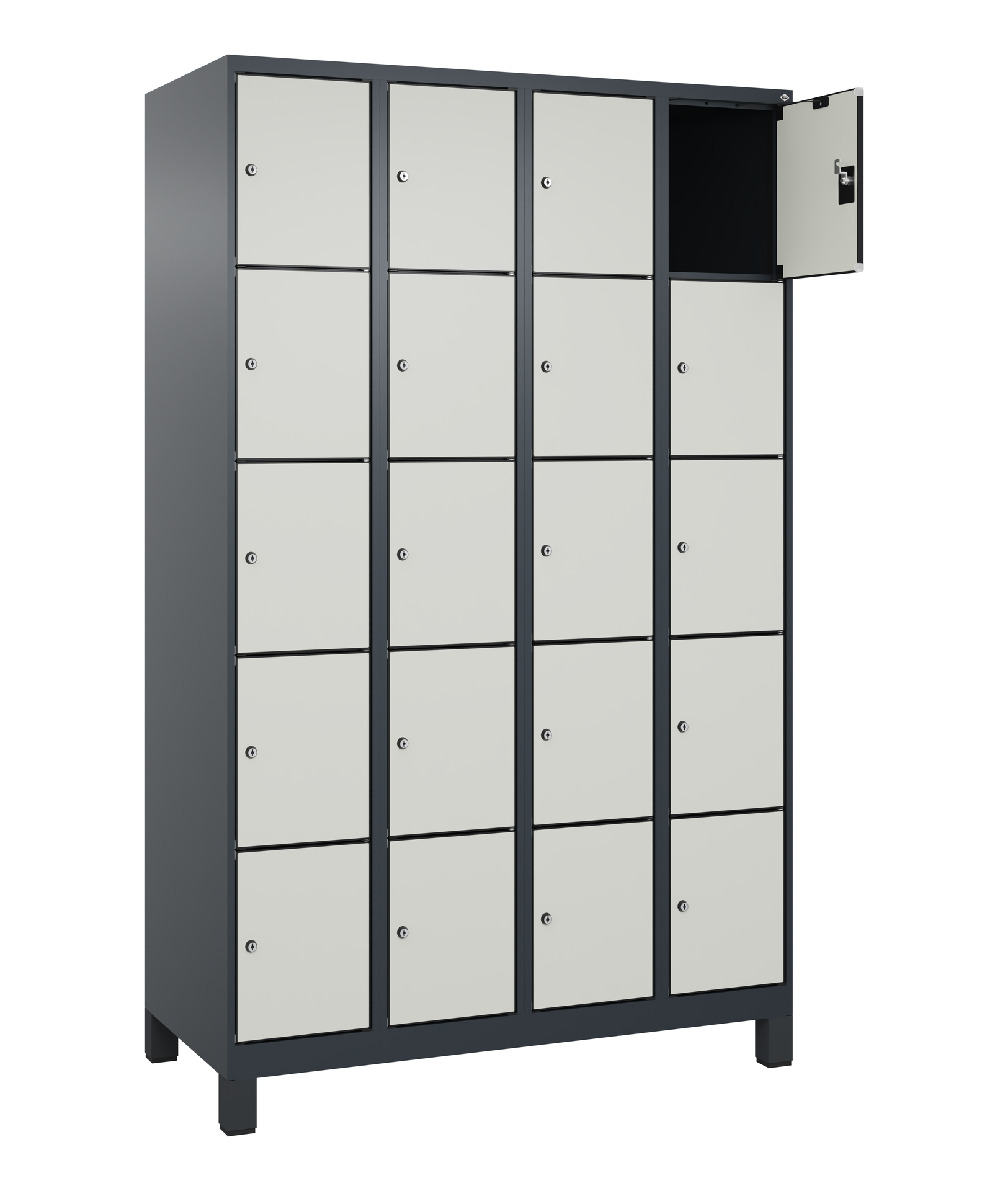 C+P Schlie�fachschrank Evolo PLUS, F��e, 20 F�cher, 1950x1200x500mm