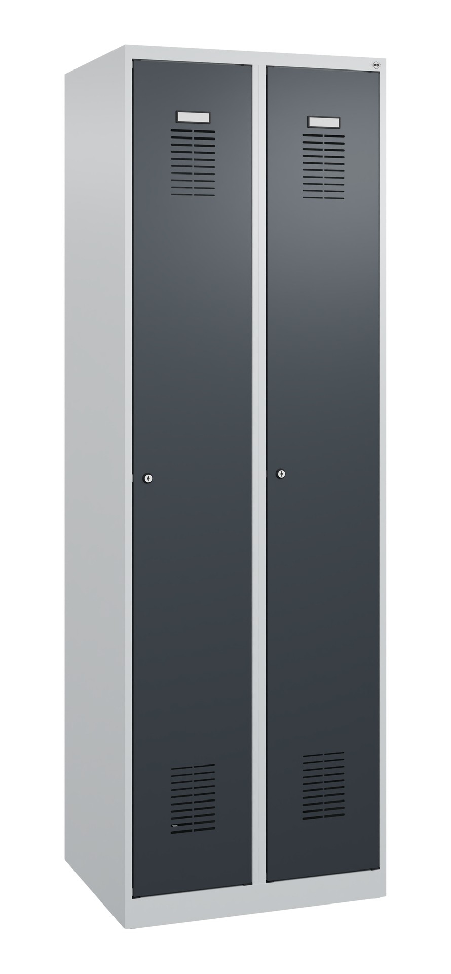 C+P Spind Basis PLUS, 2 Abteile, 1850x600x500mm, 7035/7016